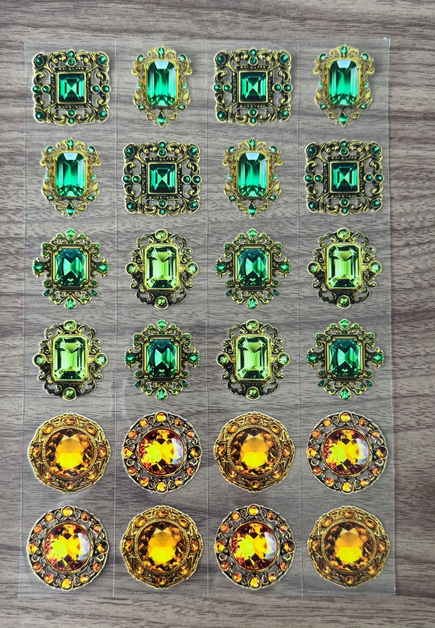 Green & Yellow Jewels Sheet