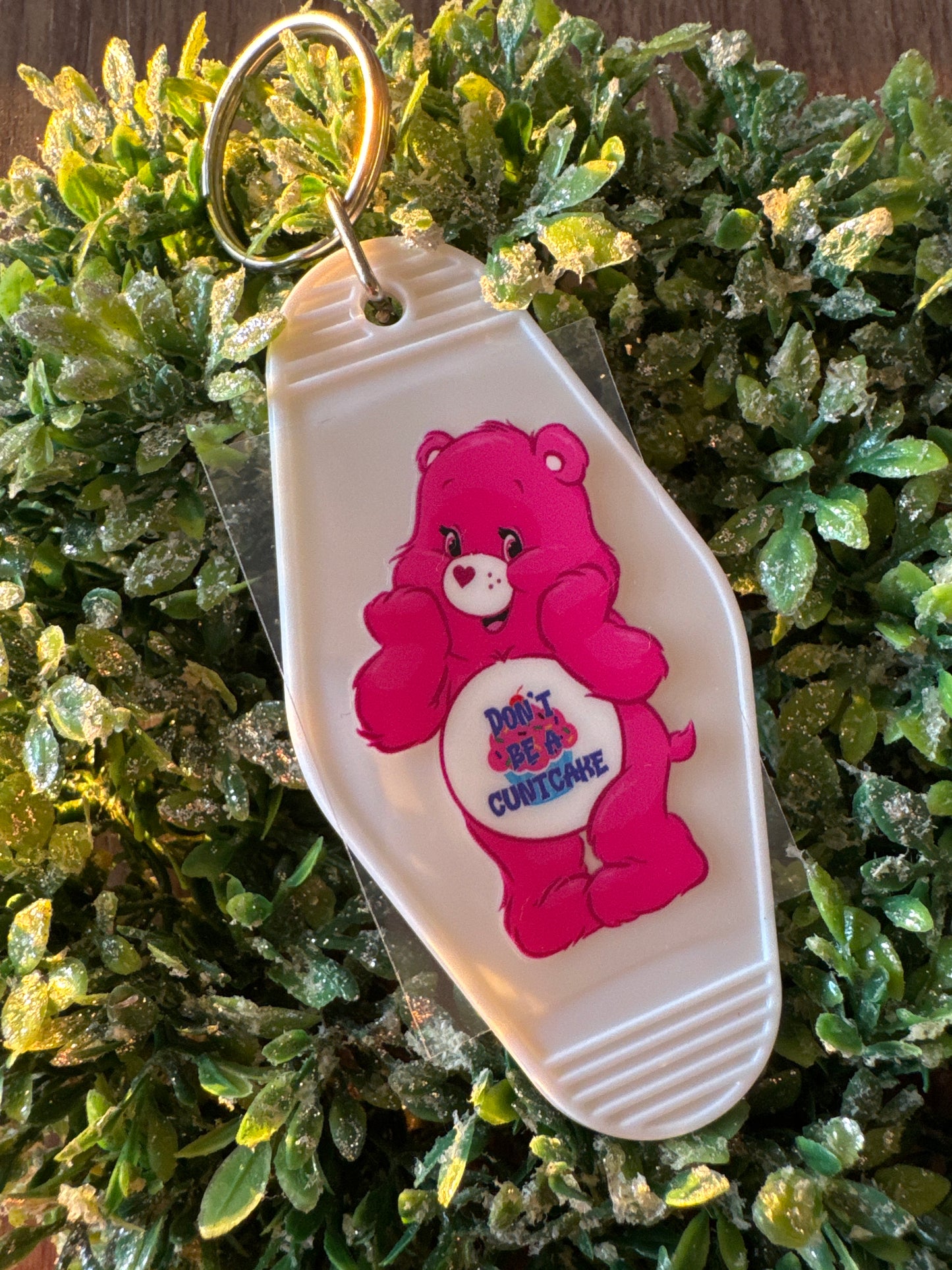 Hot Pink Swear Bear Keychain Decal