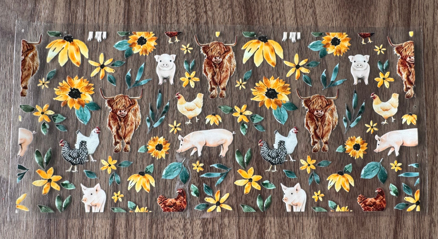 Flowery Farm Animals Cup Wrap