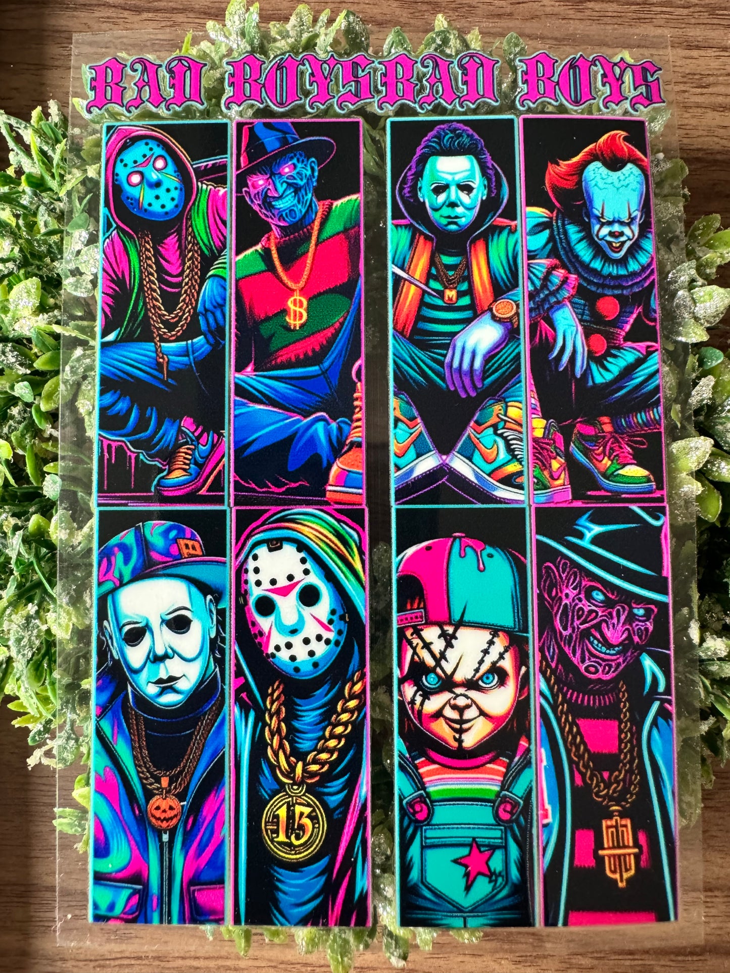 Neon Scary Guys Notebook Wrap (small)