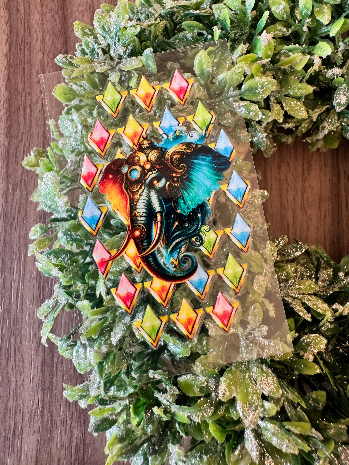 Jeweled Elephant Keychain Decal