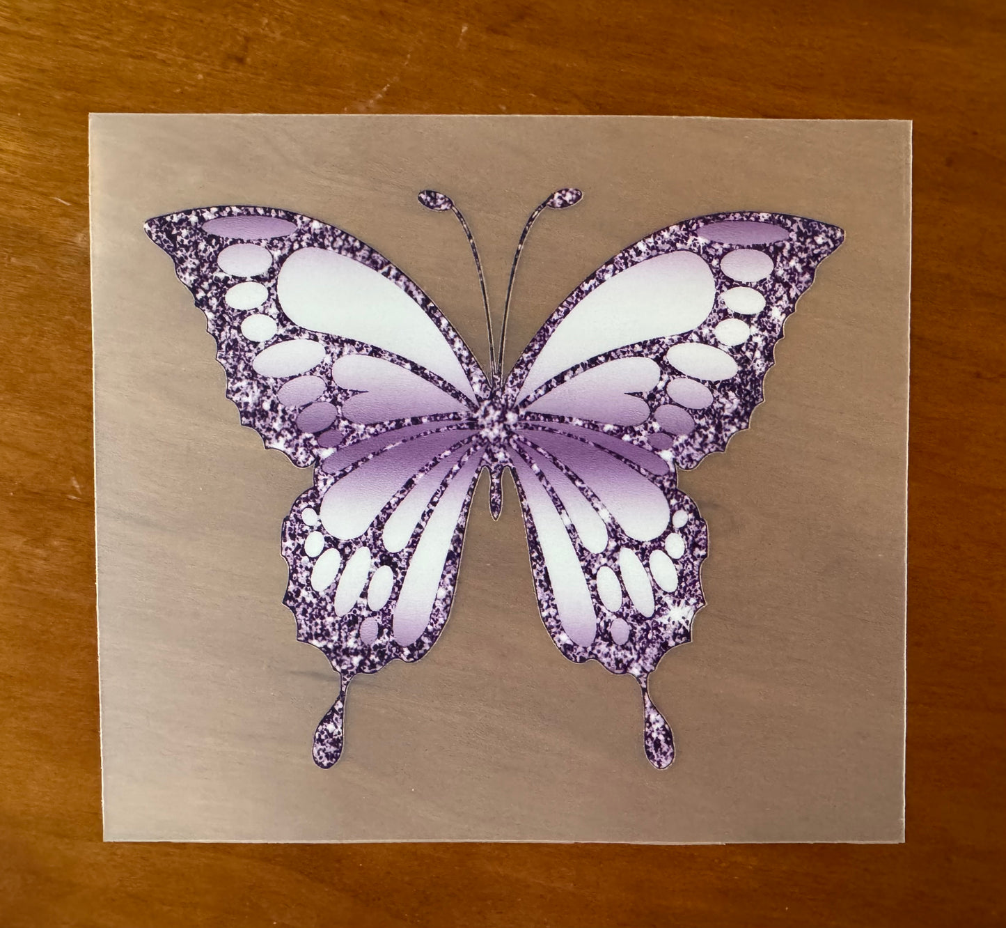 Purple Glitter Butterfly Transfer