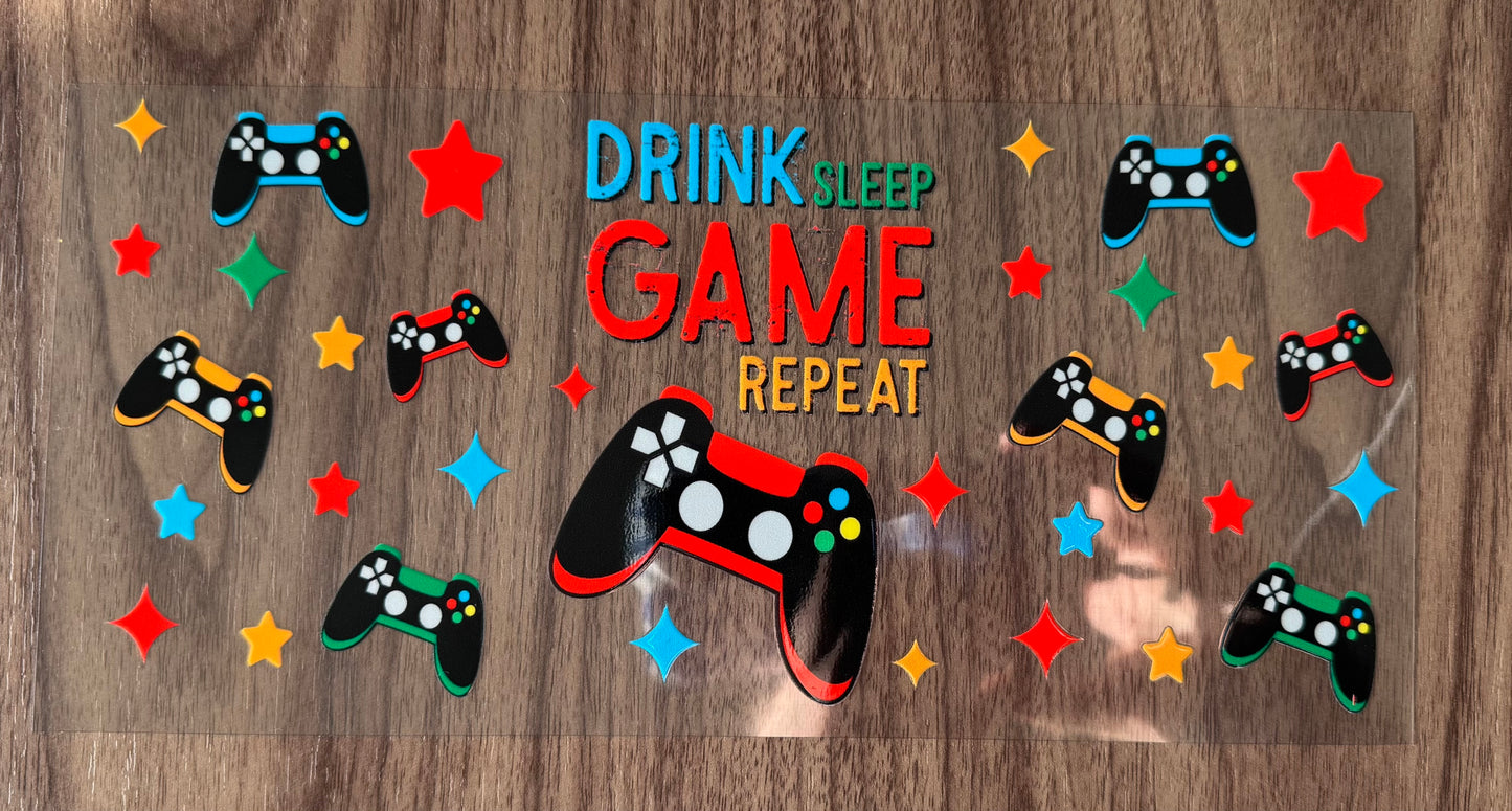 Drink Sleep Game Repeat Cup Wrap