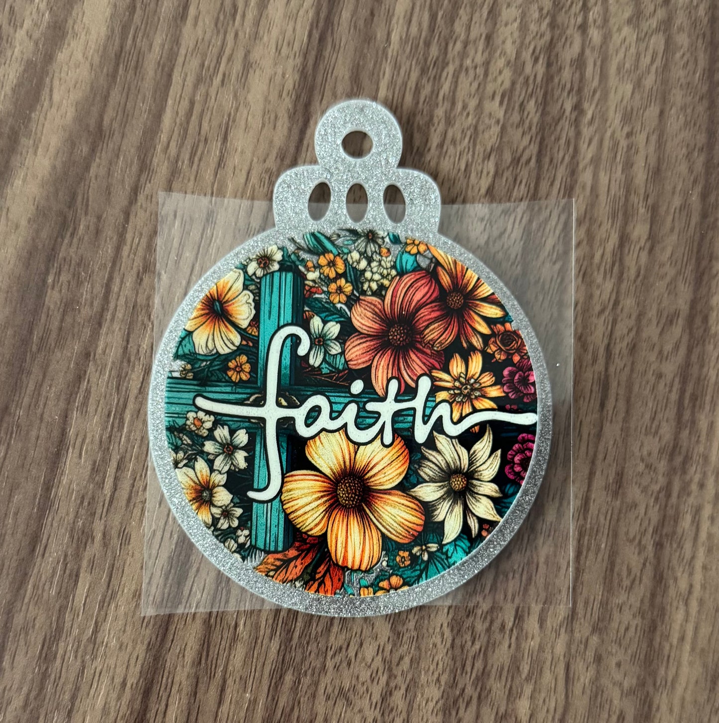 Flowery Faith Circle Decal