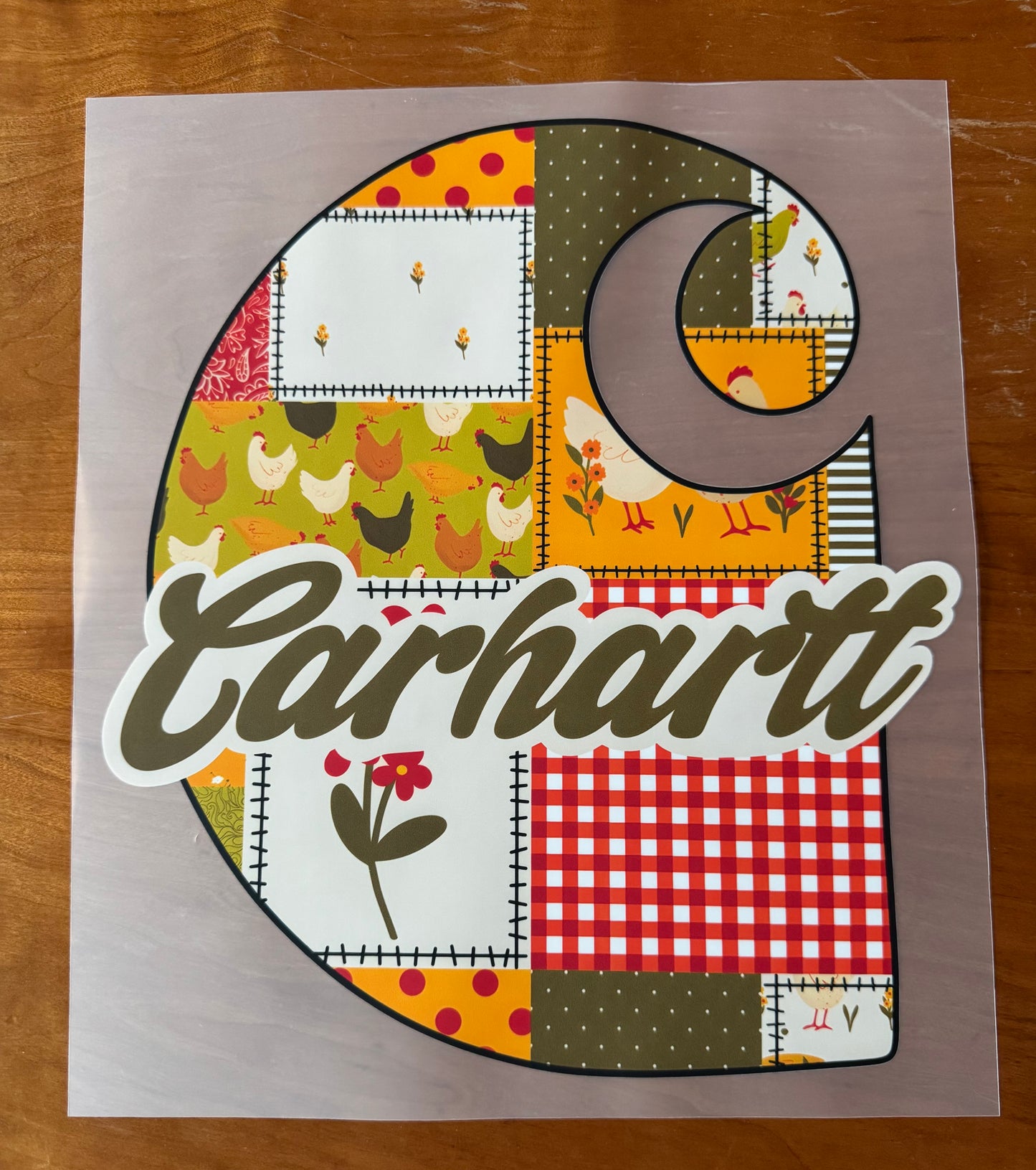 Chicken Farm Patchwork Transfer