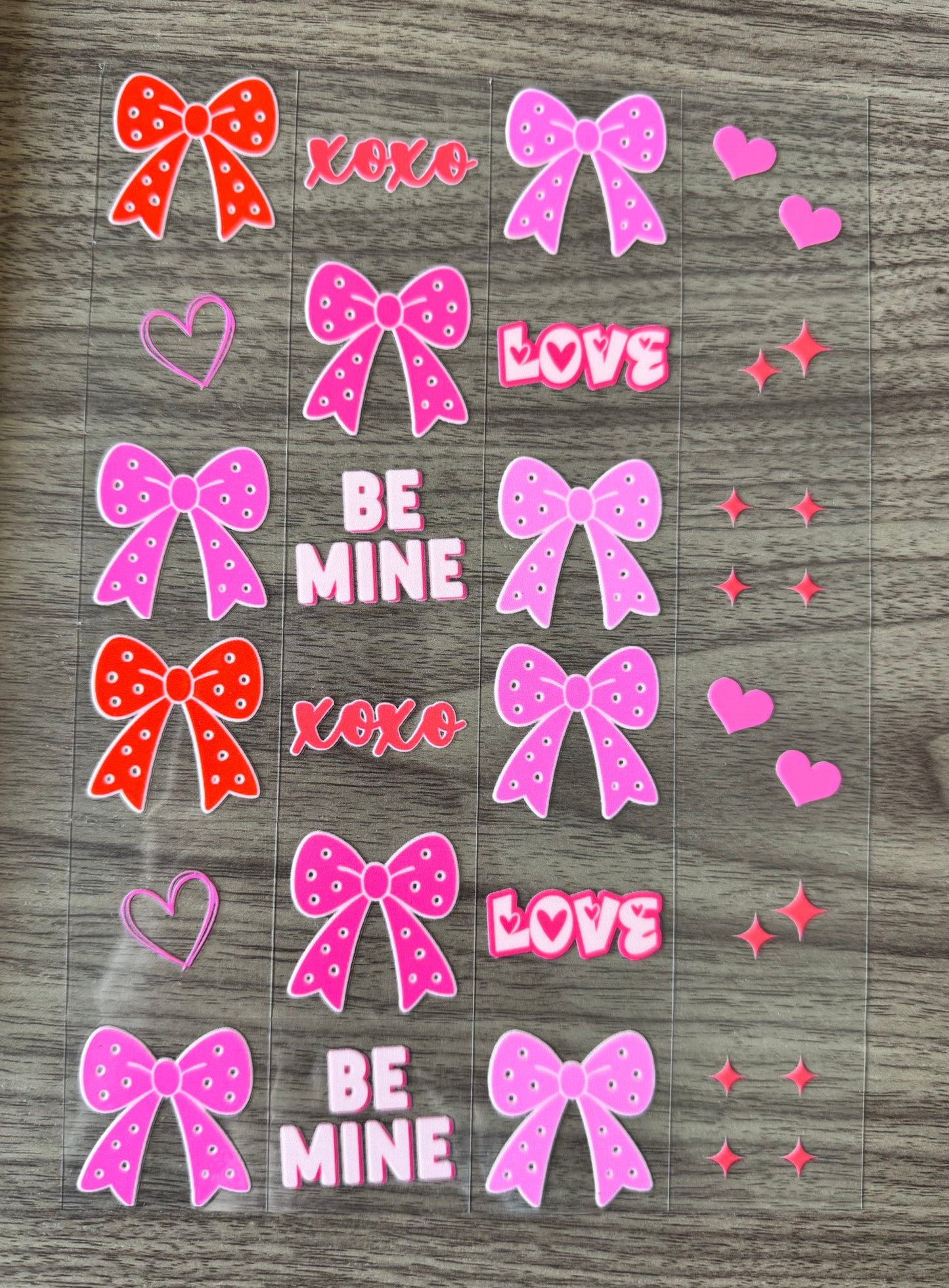 Valentines Hearts & Bows Sheet