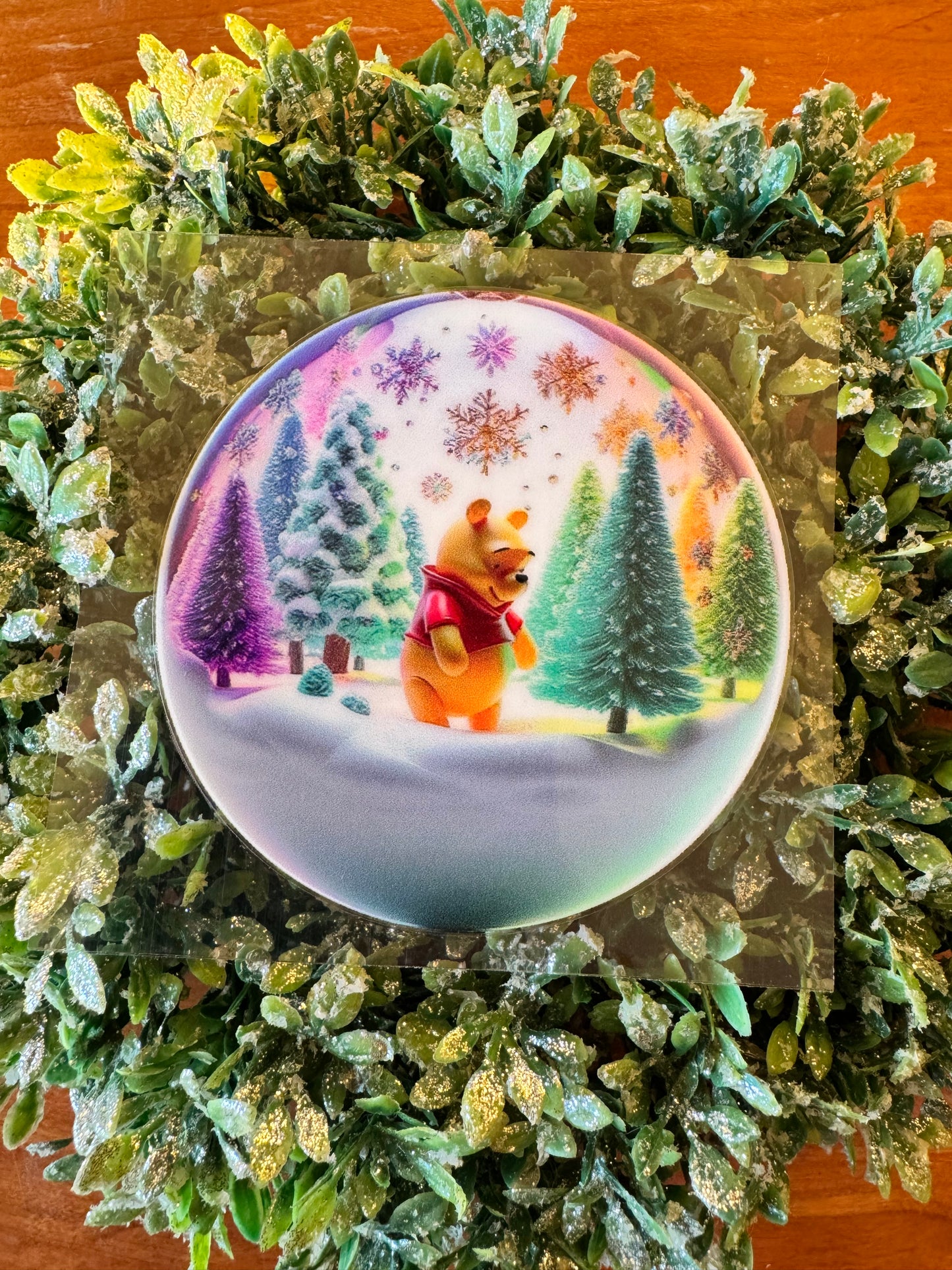 Winter Wonderland Honey Bear Circle Decal