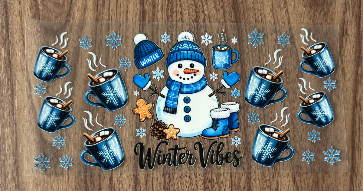 Snowman Winter Vibes Cup Wrap