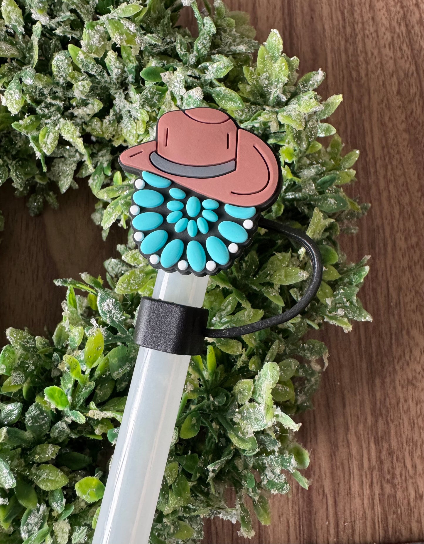Turquoise Cowboy Straw Topper