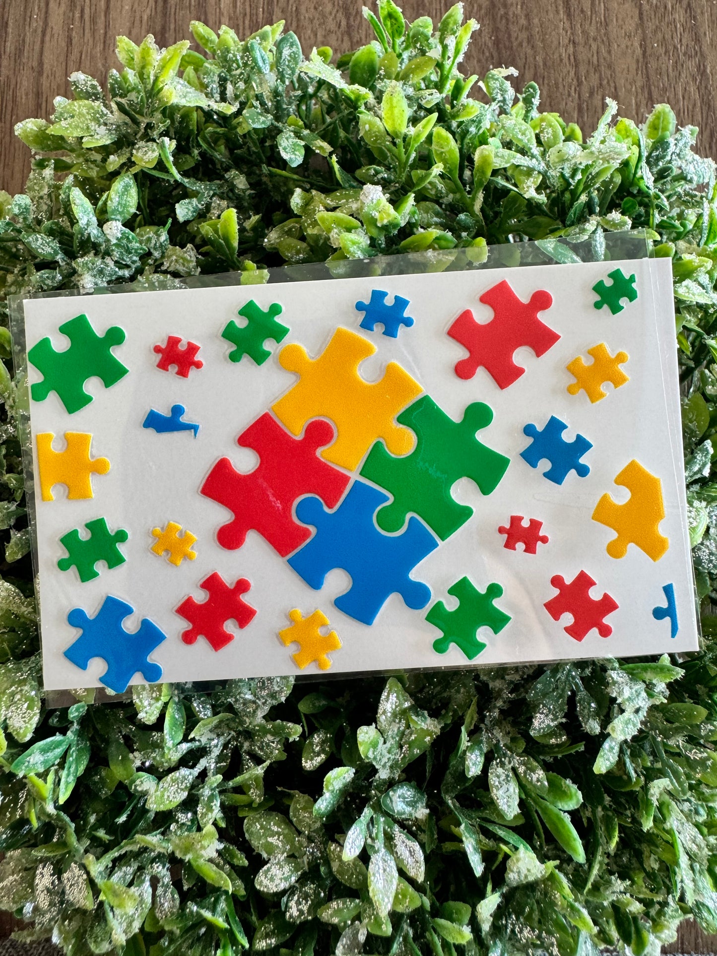 Autism Awareness Puzzle Piece Card Wrap
