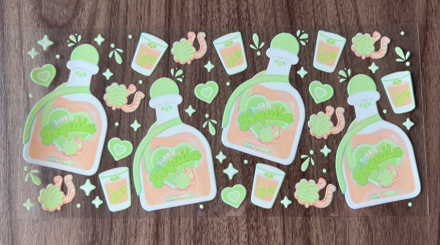 Green Tequila Bottle Cup Wrap