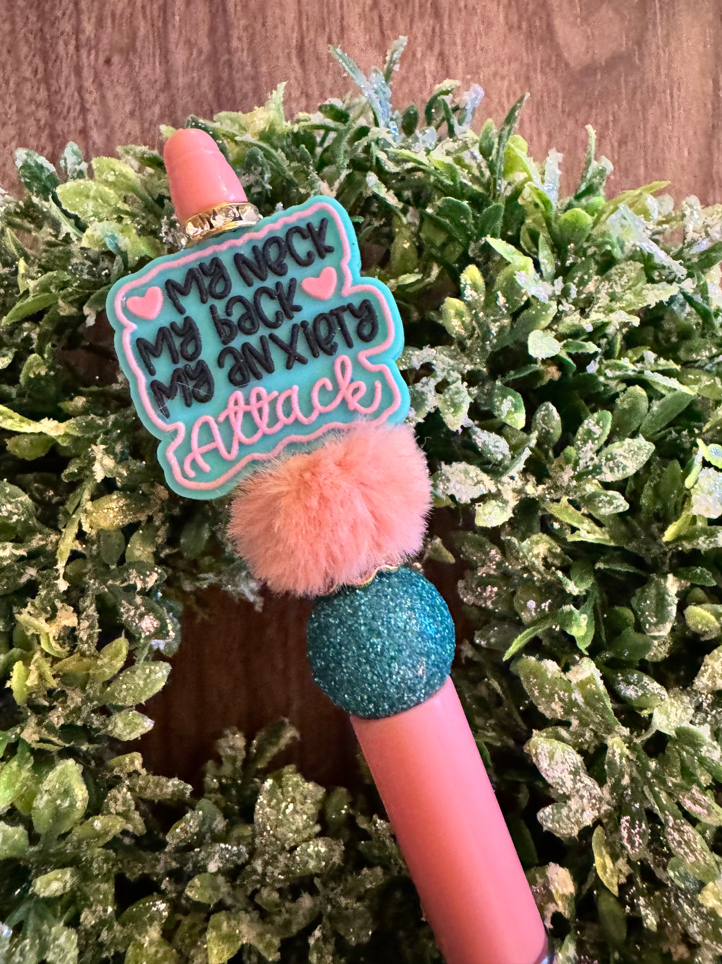 Funny Teal Anxiety Attack Pen