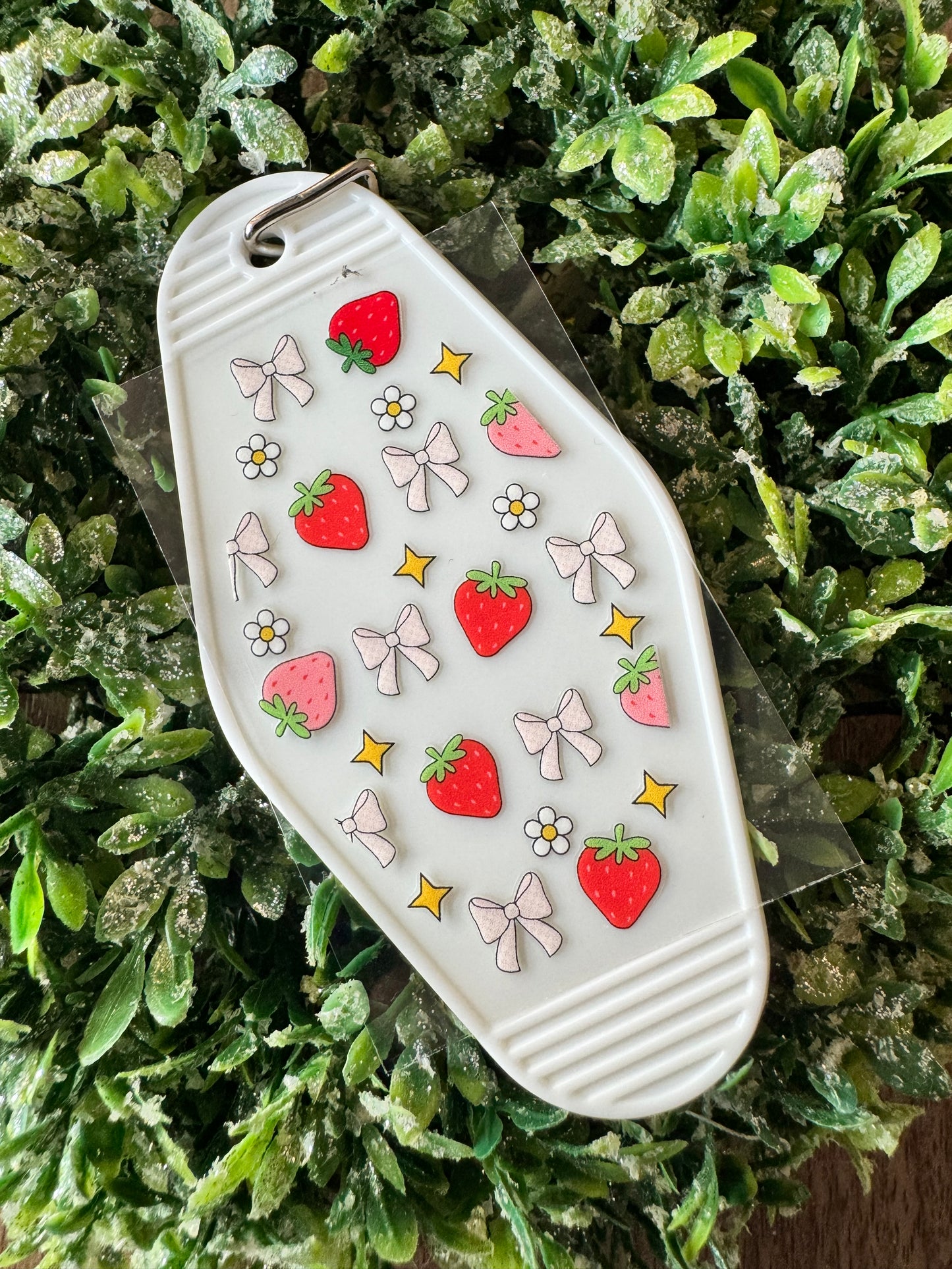 Strawberry Bows Keychain Decal