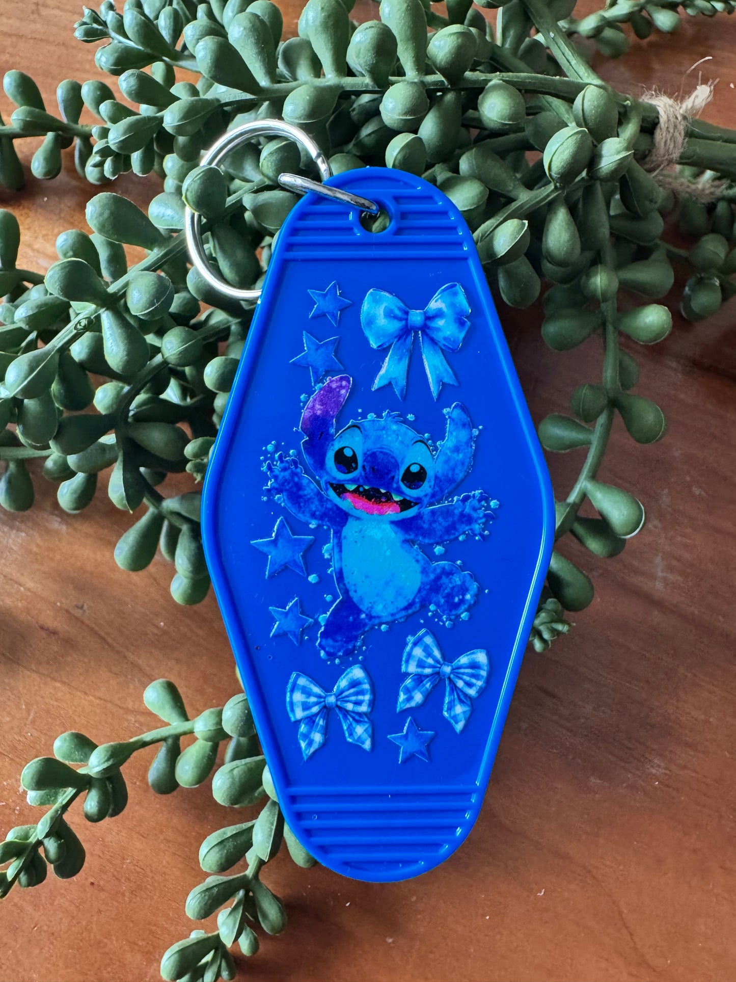 Blue Alien Bows Keychain