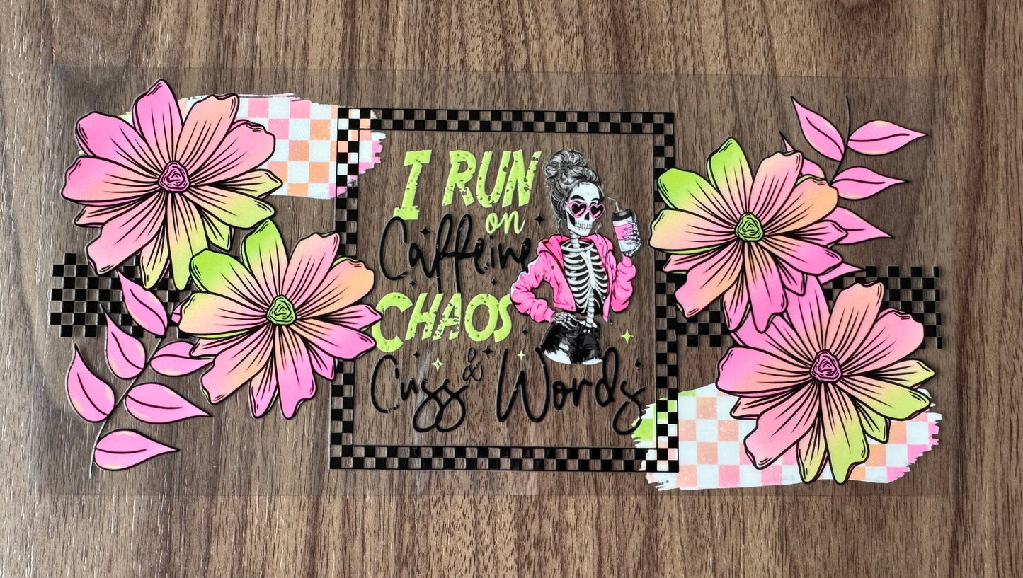 Caffeine, Chaos, Cuss Words Cup Wrap