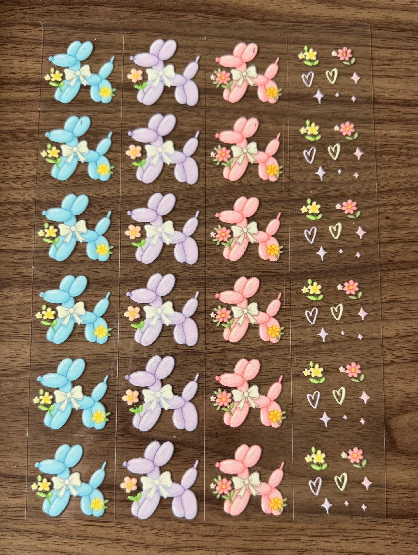 Colorful Balloon Animals Sheet