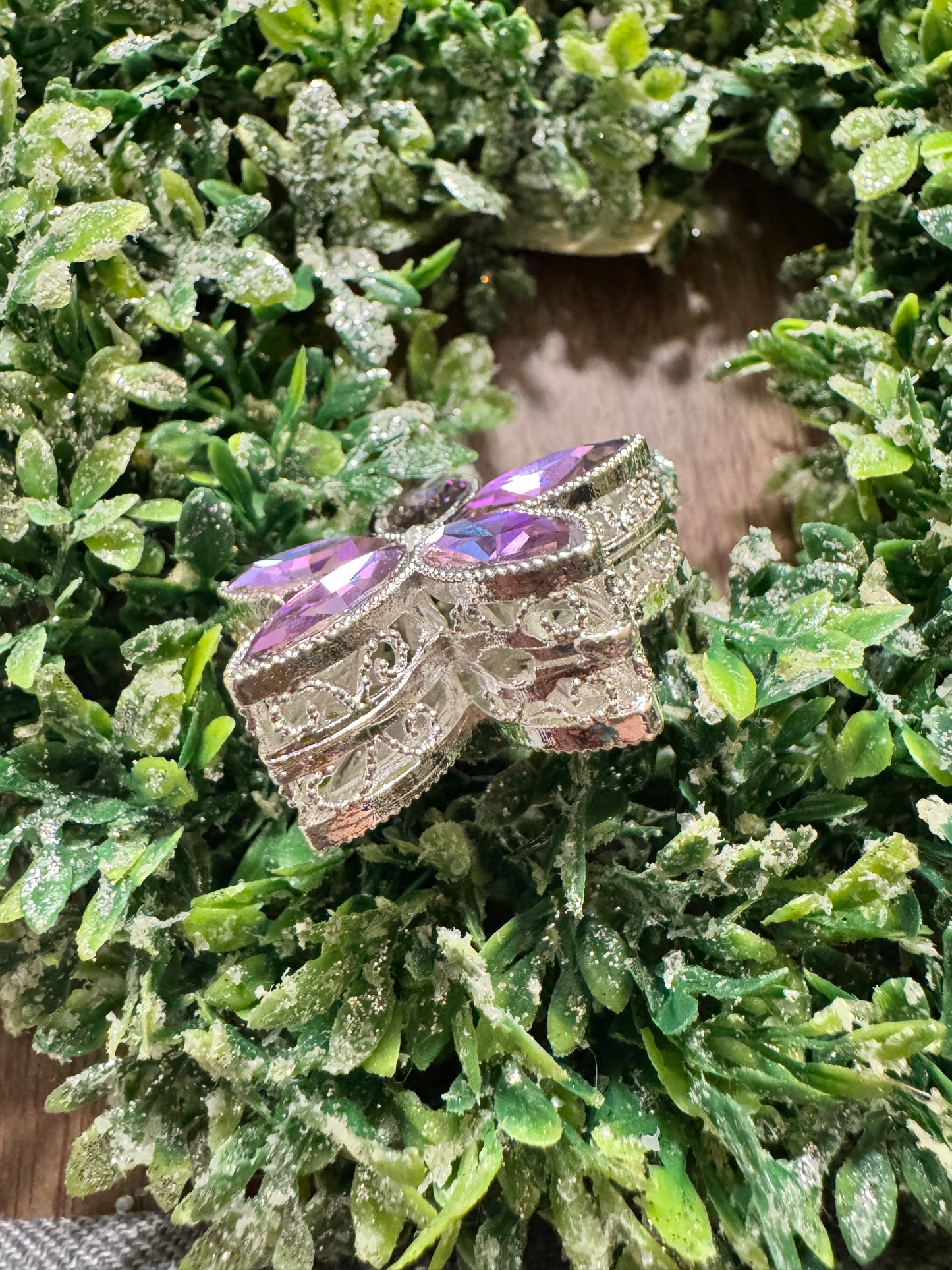 Purple Crystal Flower Topper