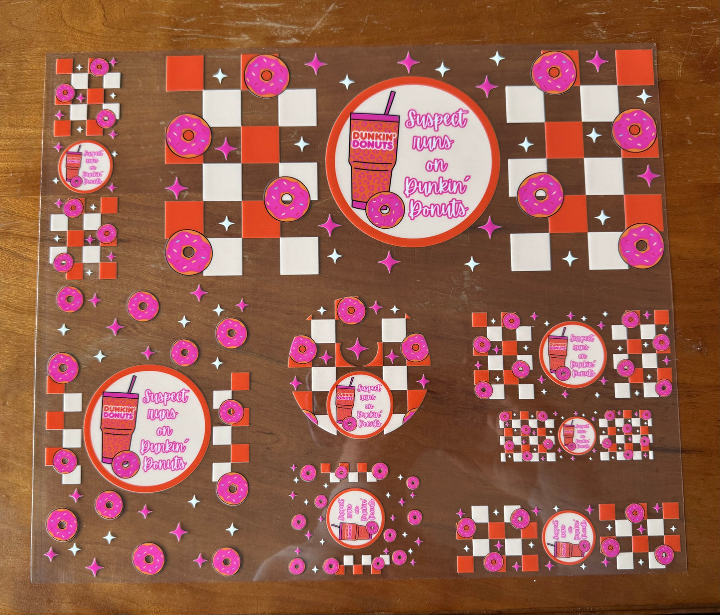 Checkered Donut Coffee Wrap Set
