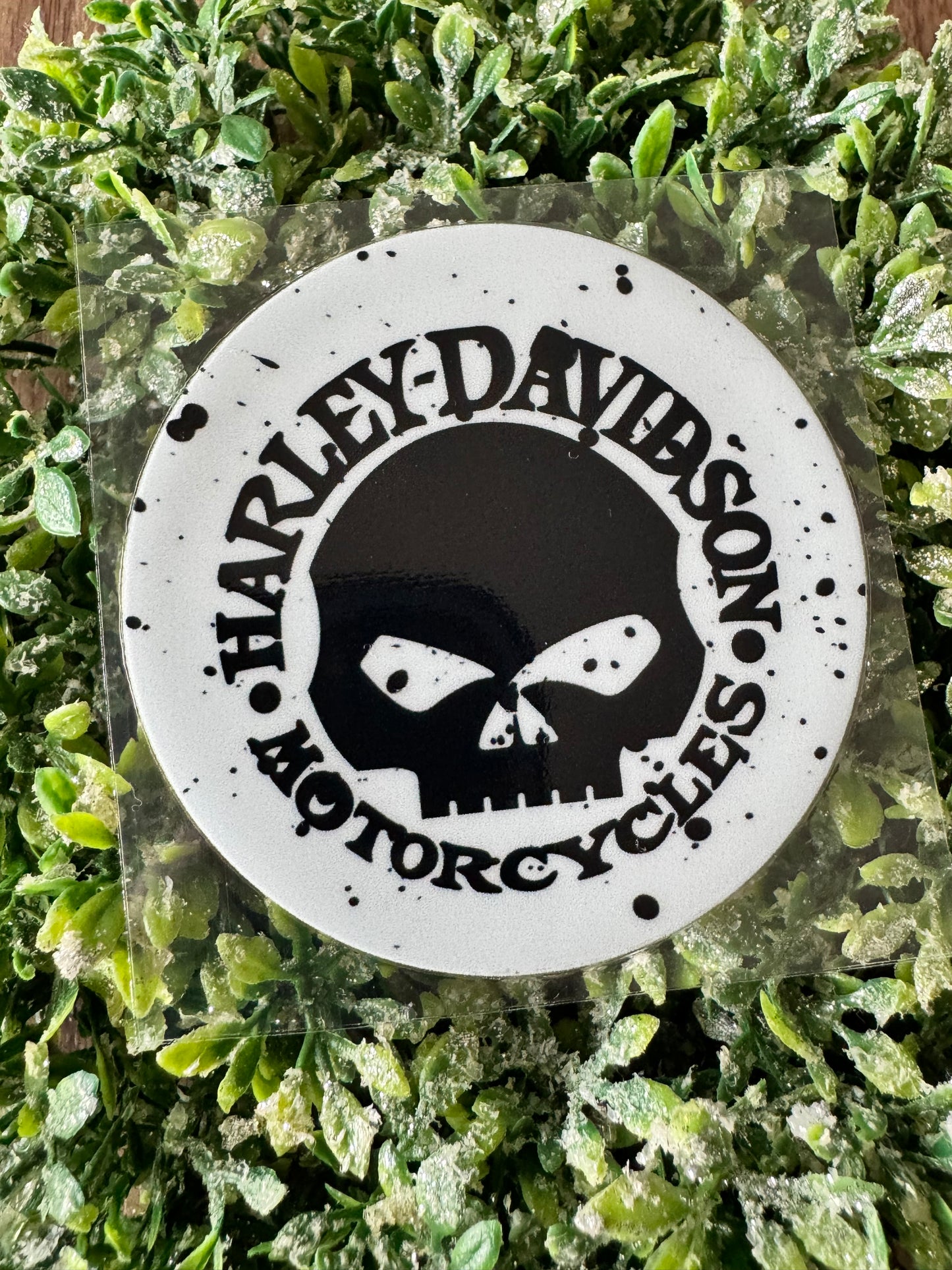 Motorcycle Skull Circle Decal