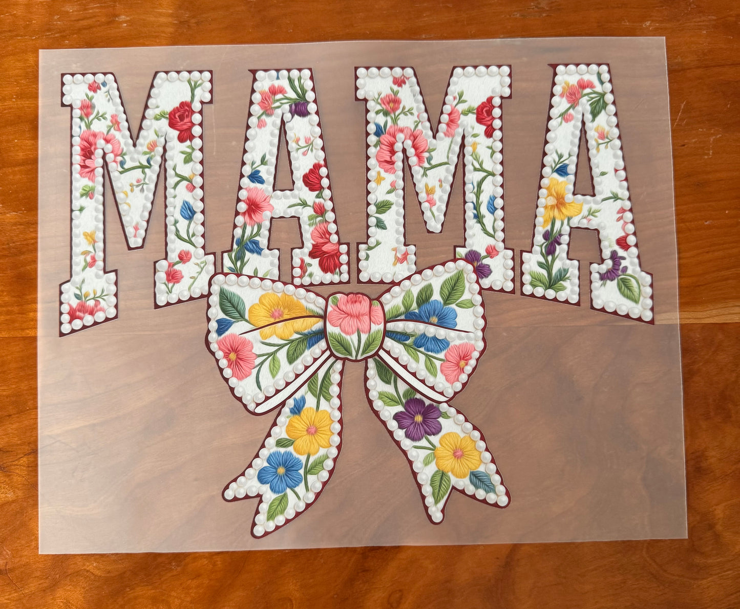 White Flowery Mama Transfer