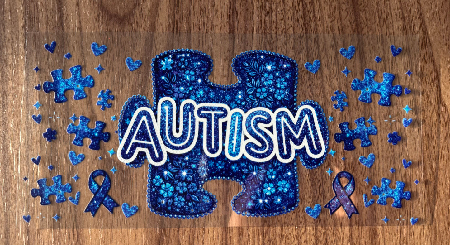 Blue Puzzle Piece Cup Wrap