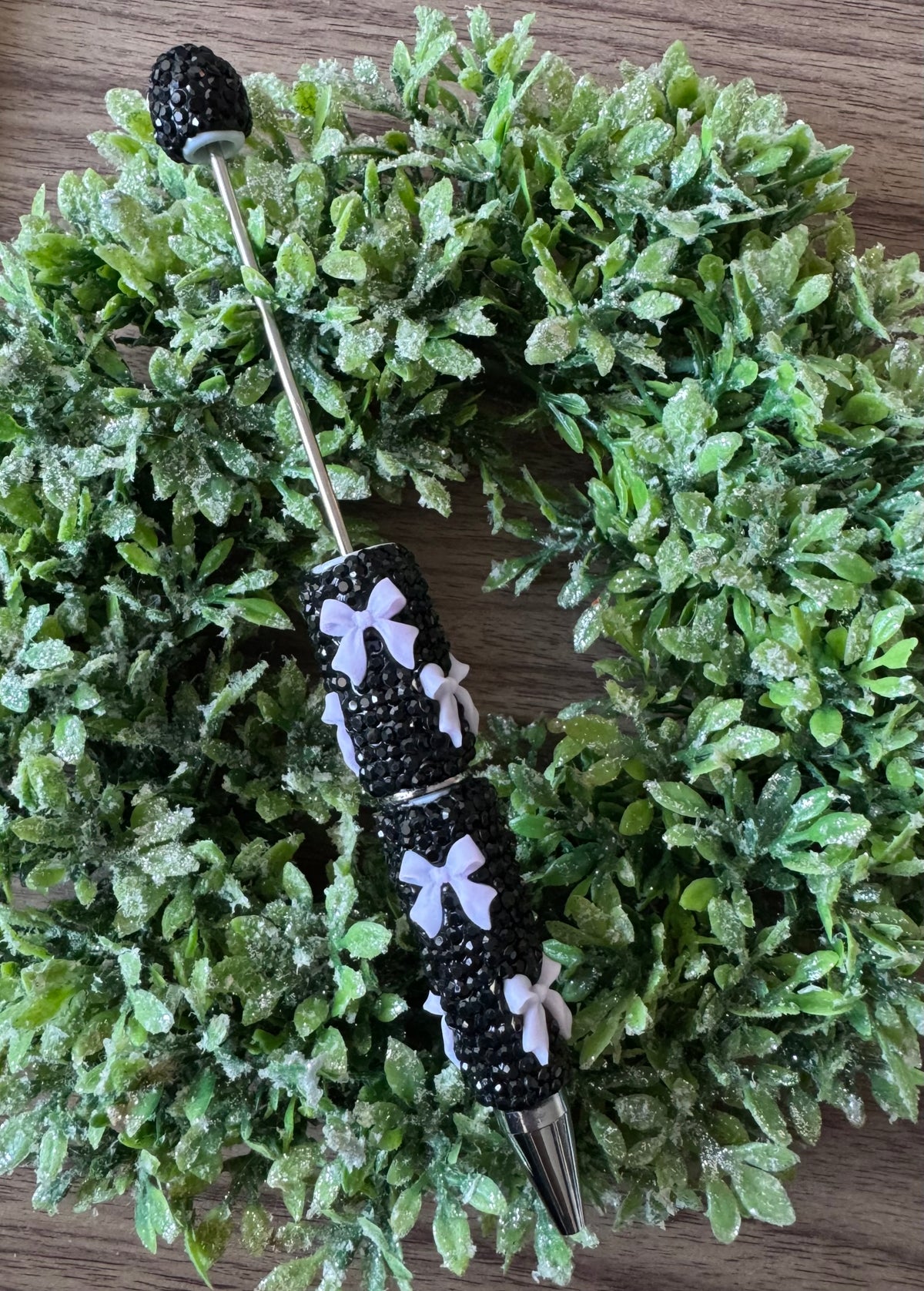 Black/Light Purple Bow Fancy Pen