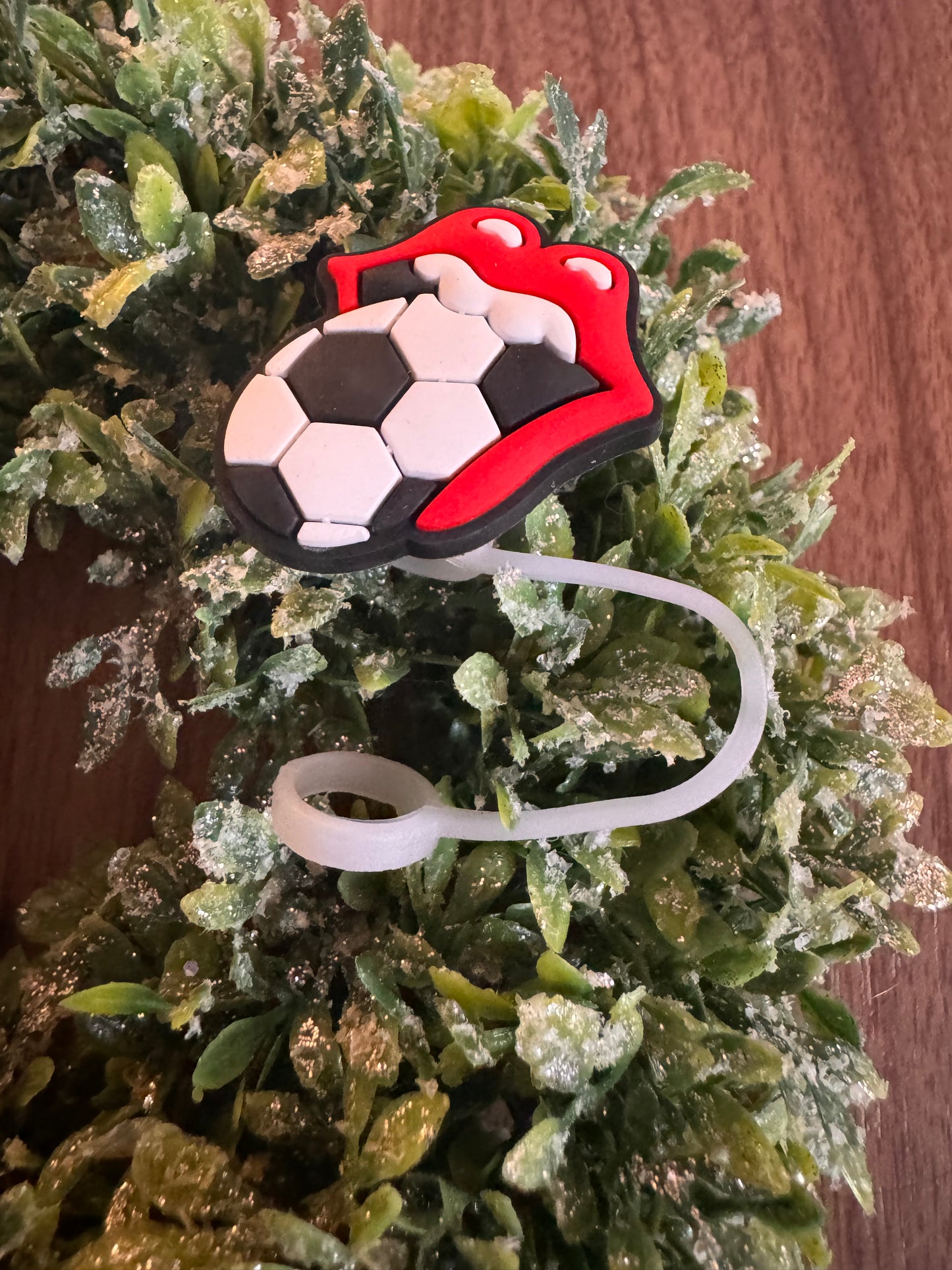 Soccer Kiss Straw Topper