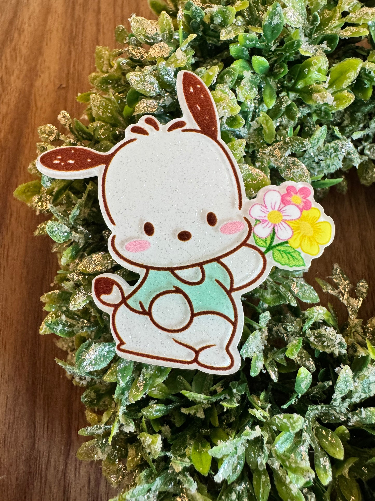 White Kawaii Flowers Acrylic