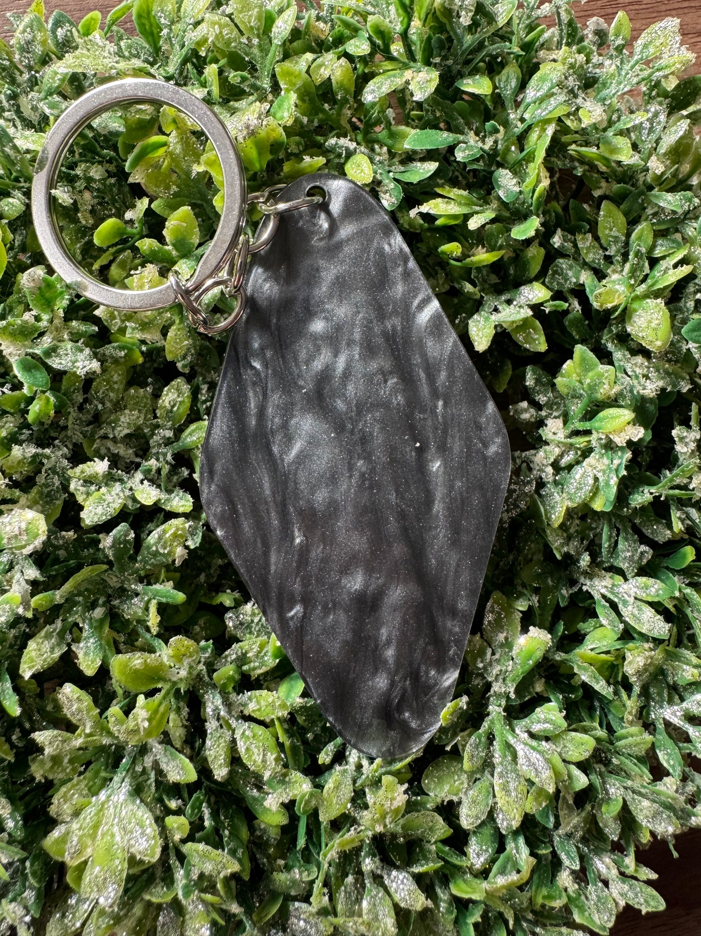 Grey Marble Motel Keychain