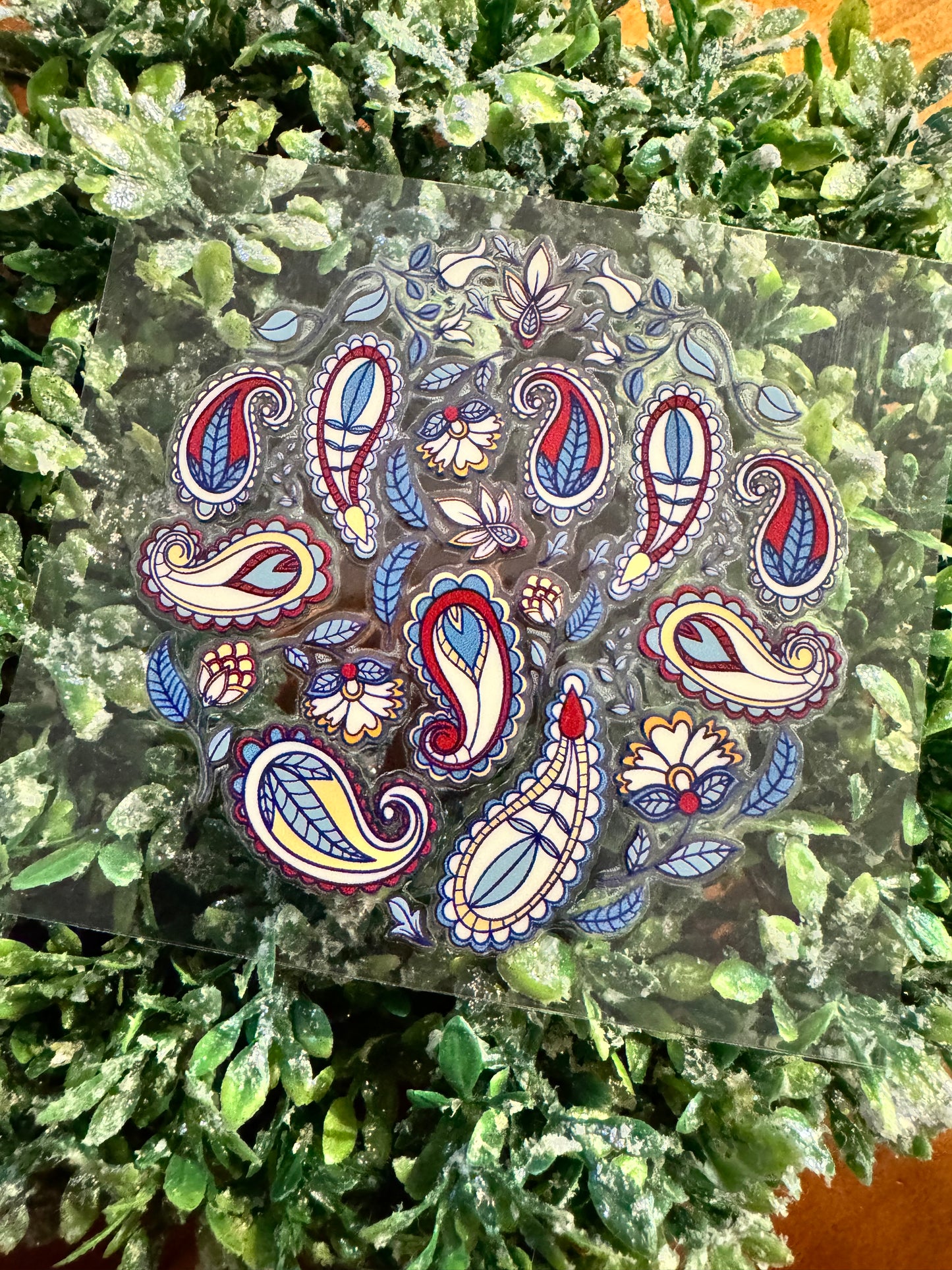 Paisley Print Circle Decal