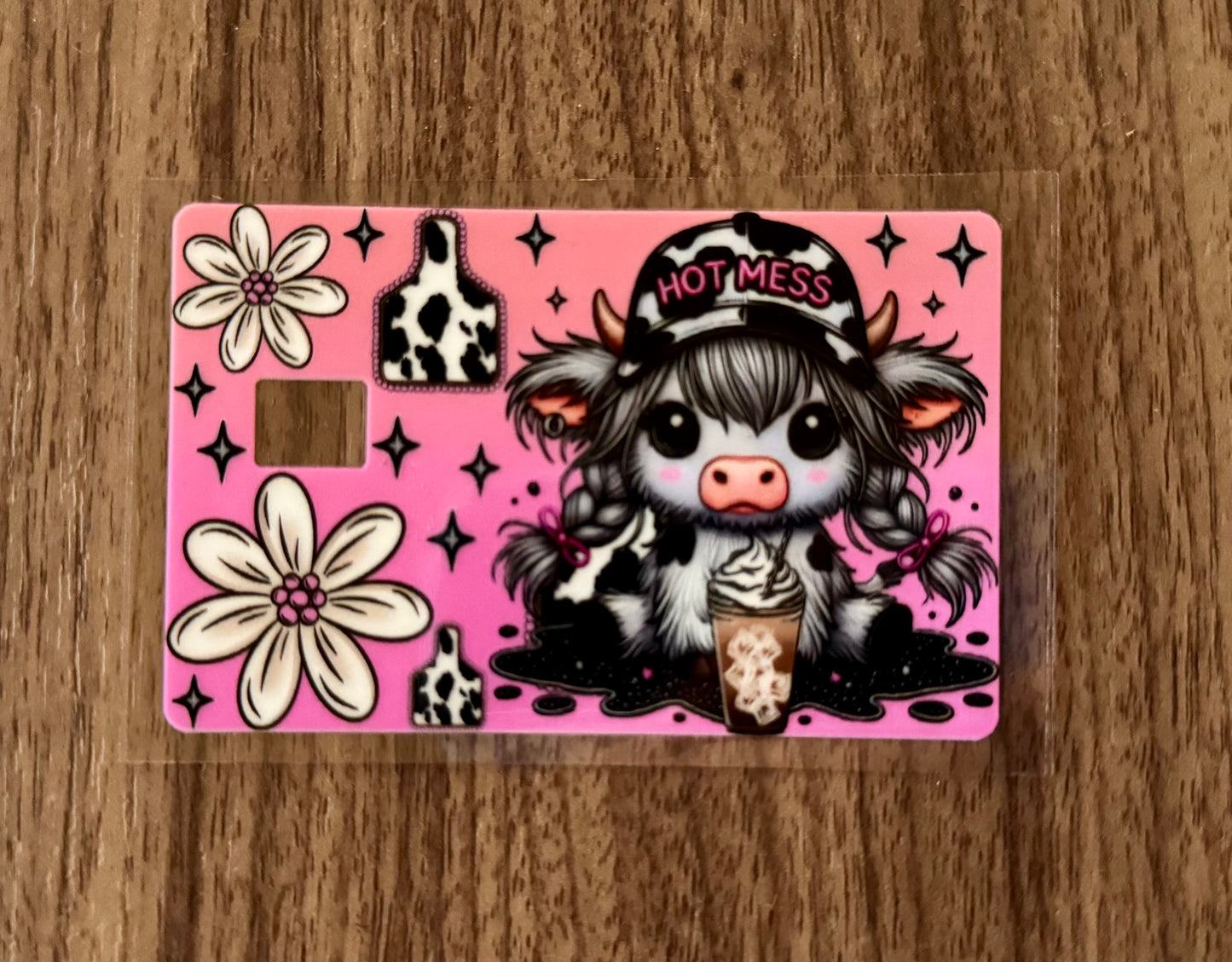 Hot Mess Cow Card Wrap