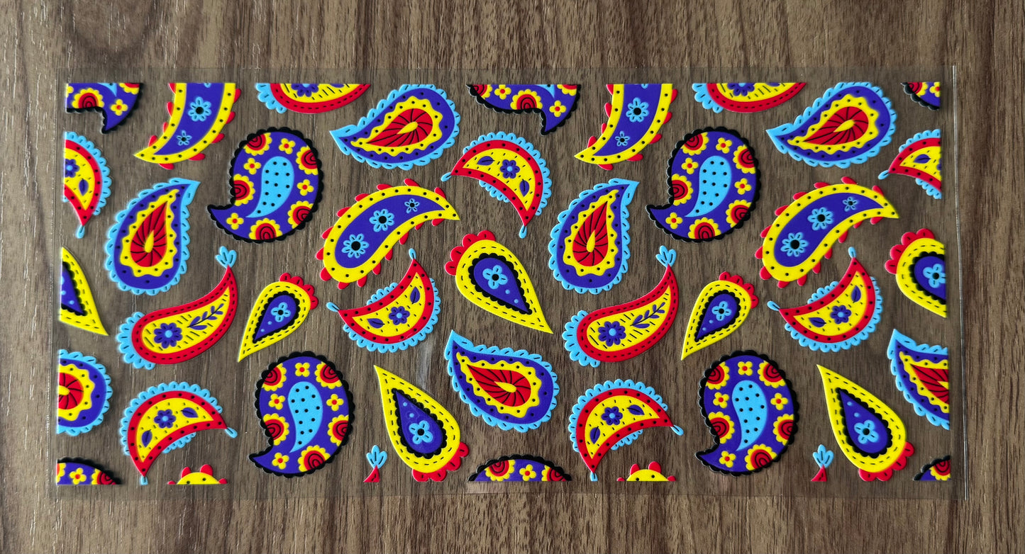 Bright Paisley Print Cup Wrap