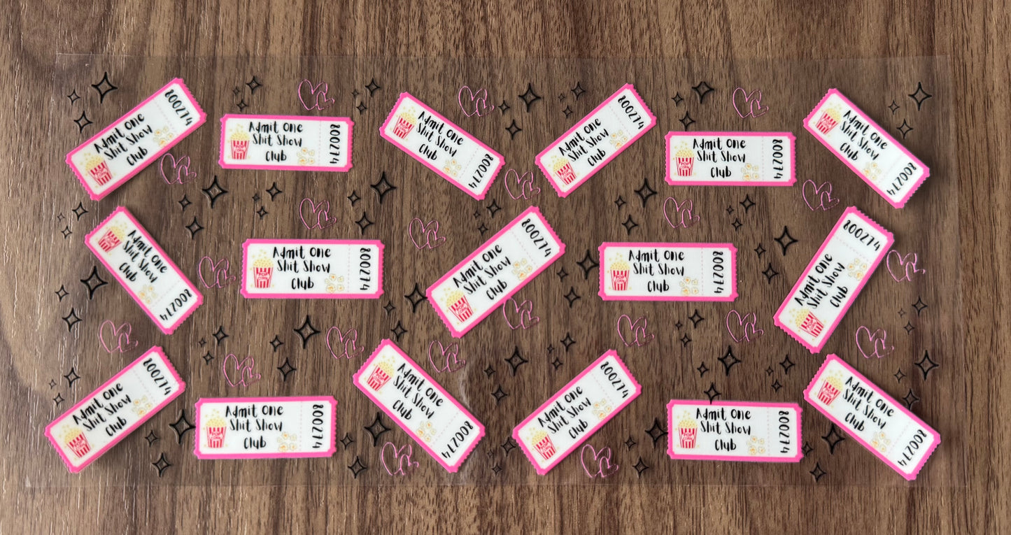 Ticket Shit Show Cup Wrap