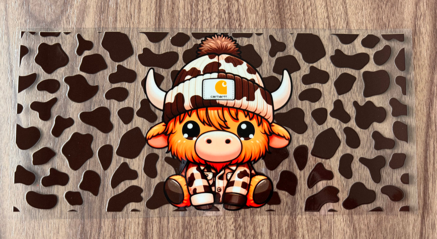 Brown Cow Print Cow Cup Wrap