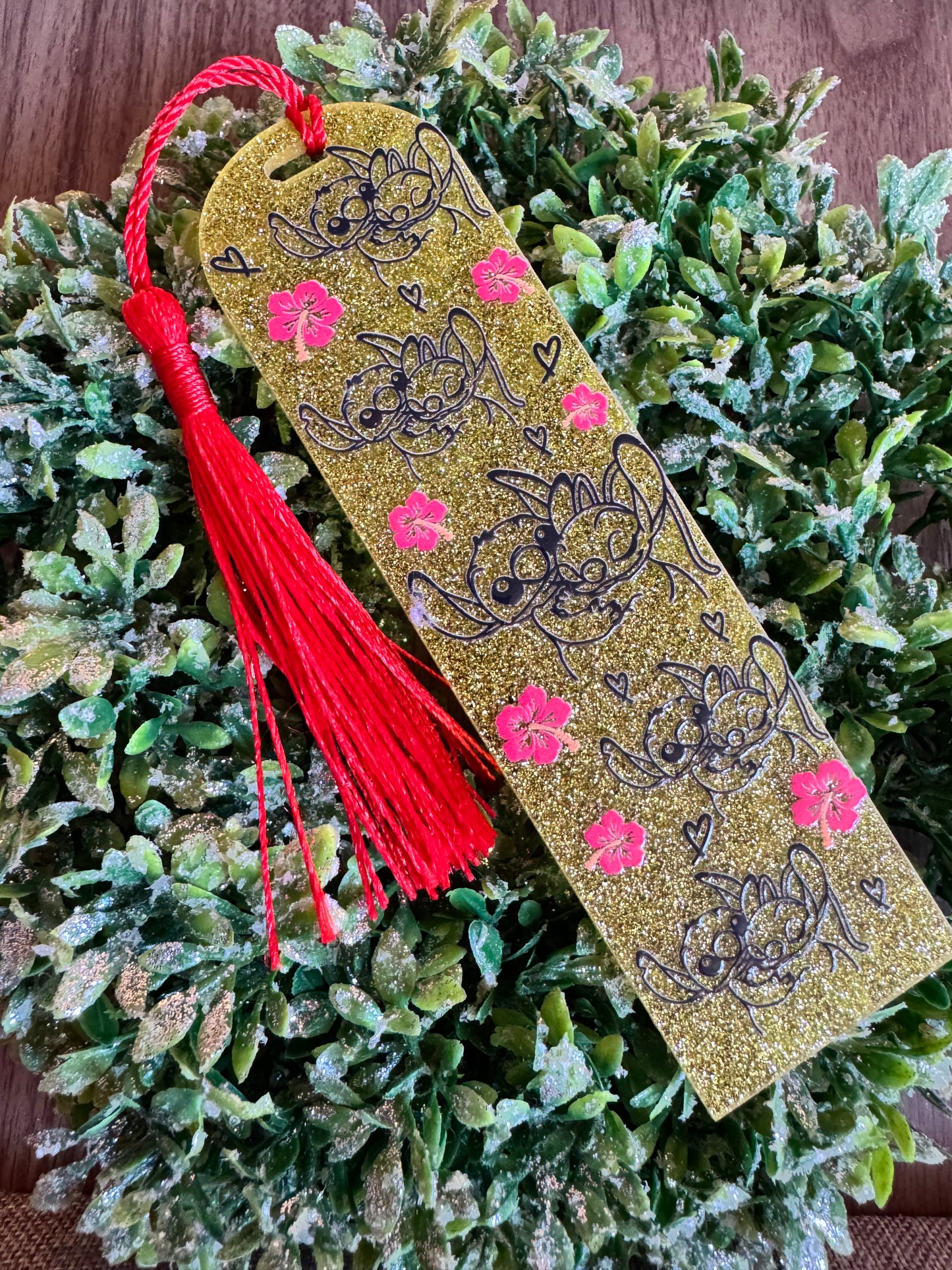 Golden Blue Alien Bookmark