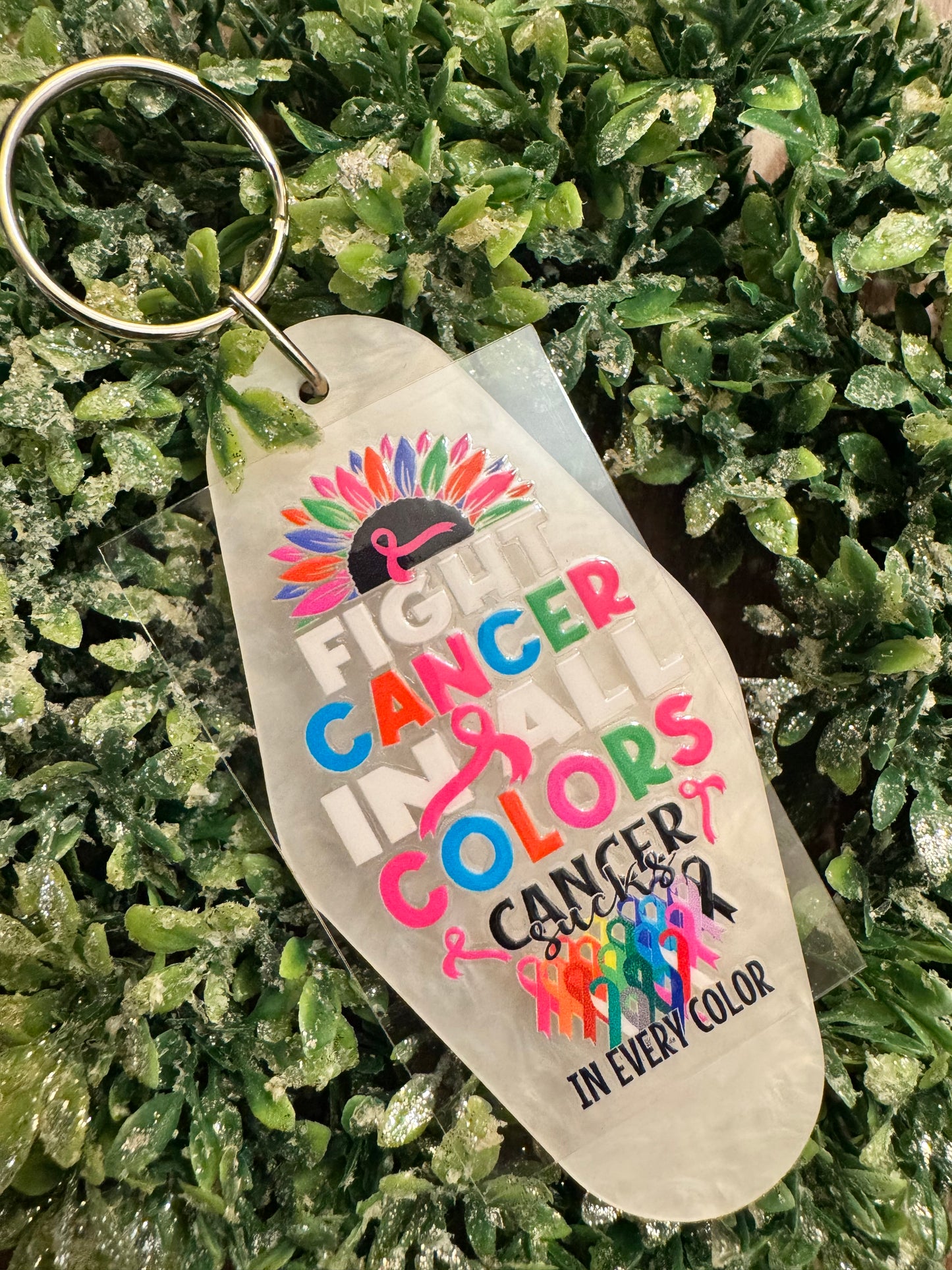 Fight Cancer All Colors Keychain Decal