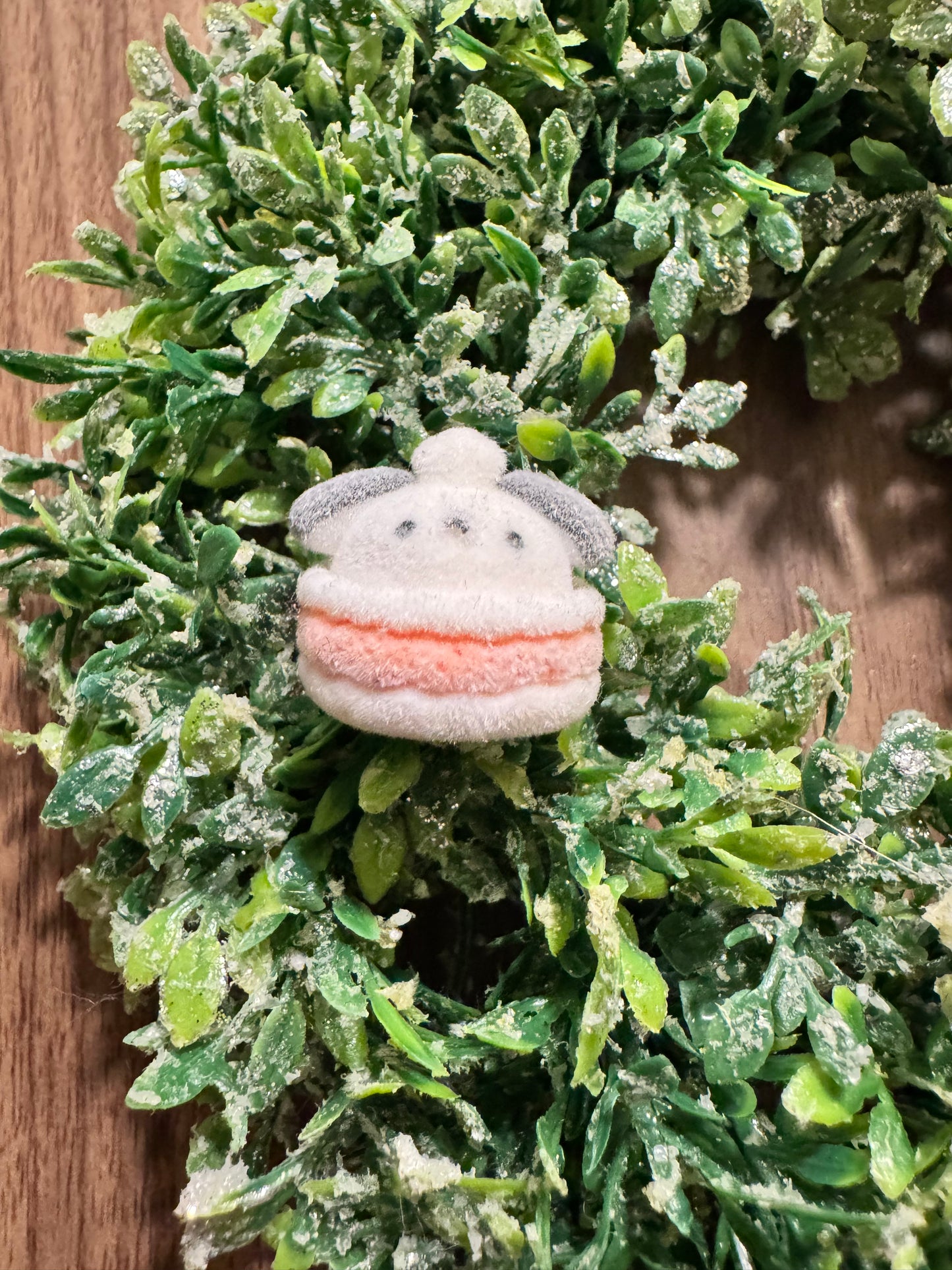 Flocked White Kawaii Macaroon Focal