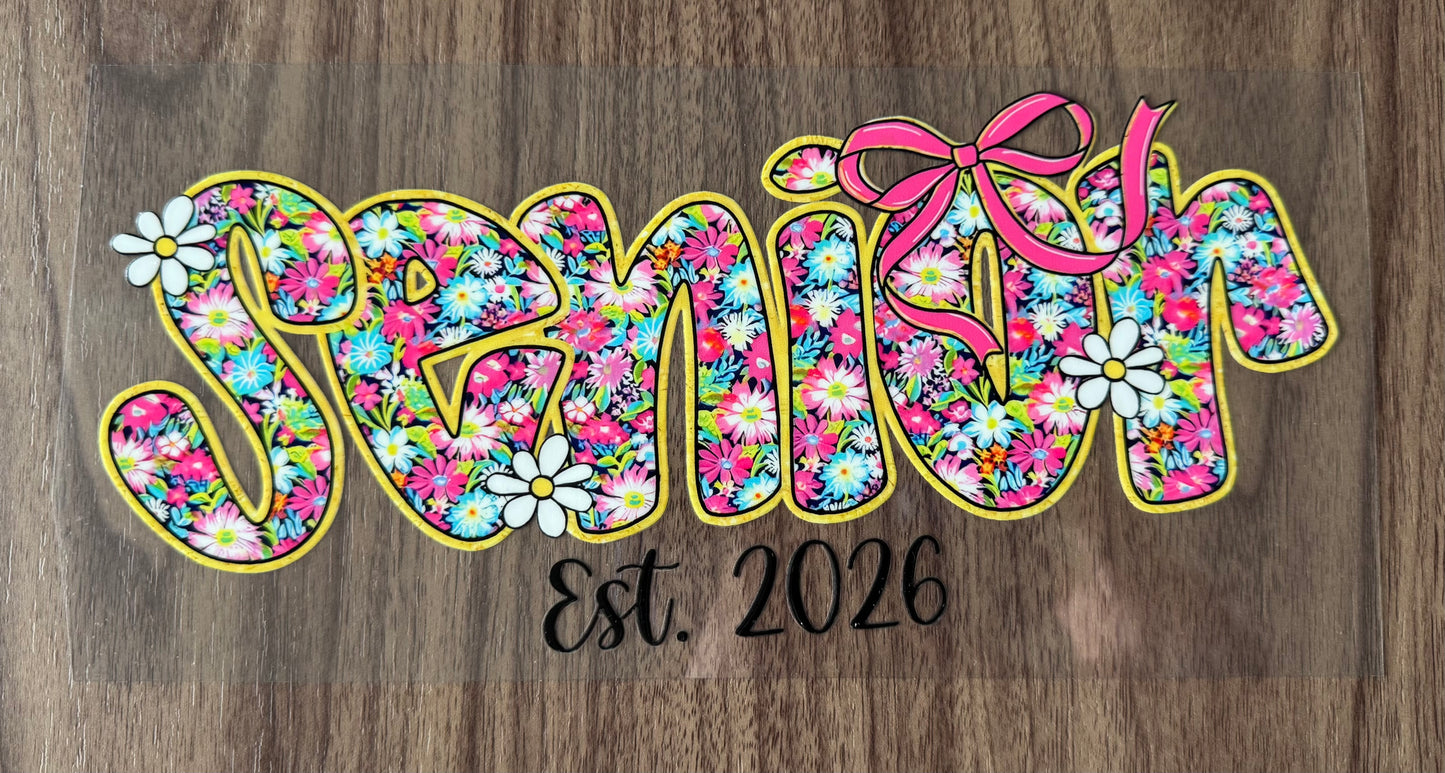 Colorful Flowery Senior 2026 Cup Wrap