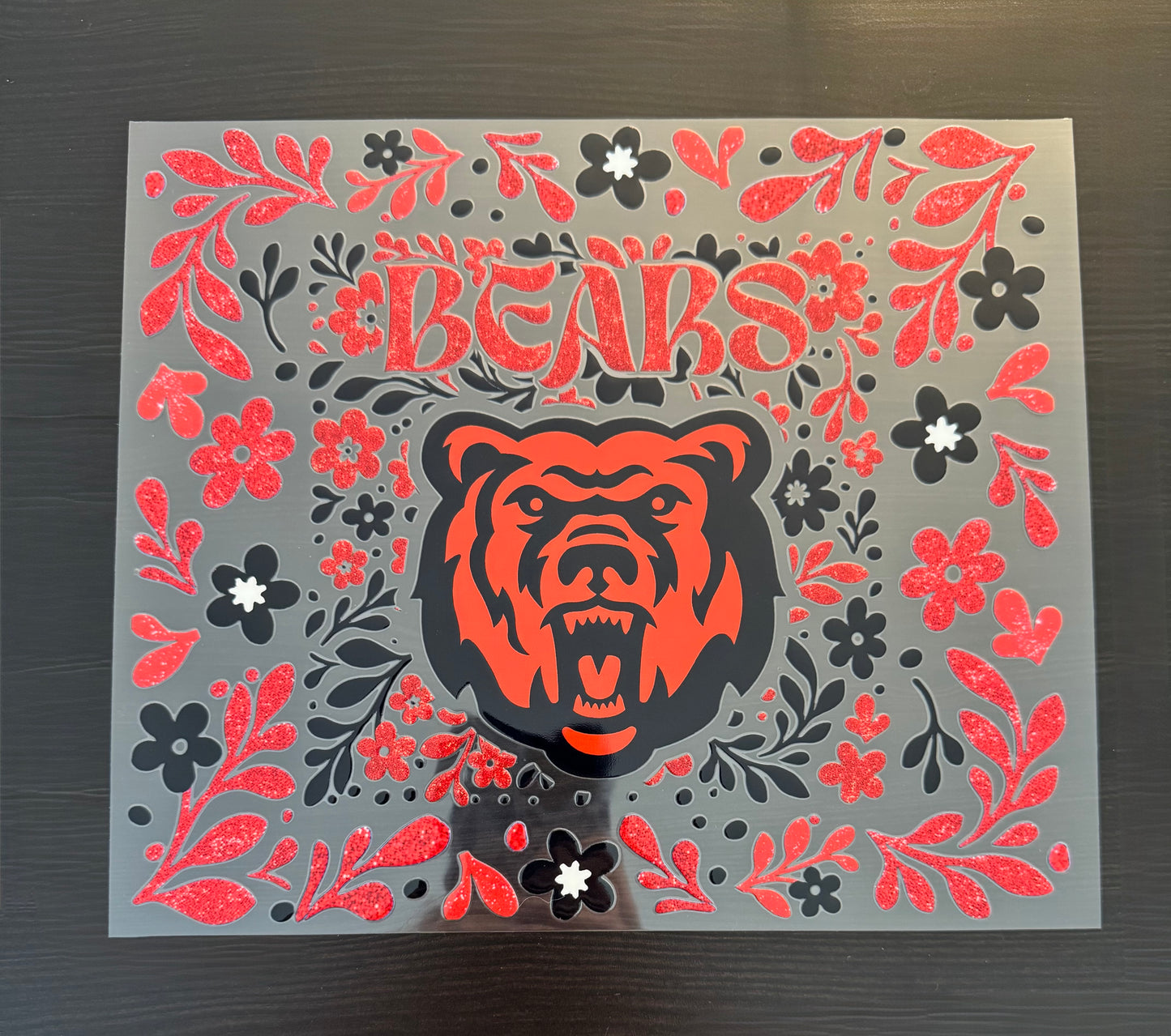 Sparkly Football Bear Cup Wrap