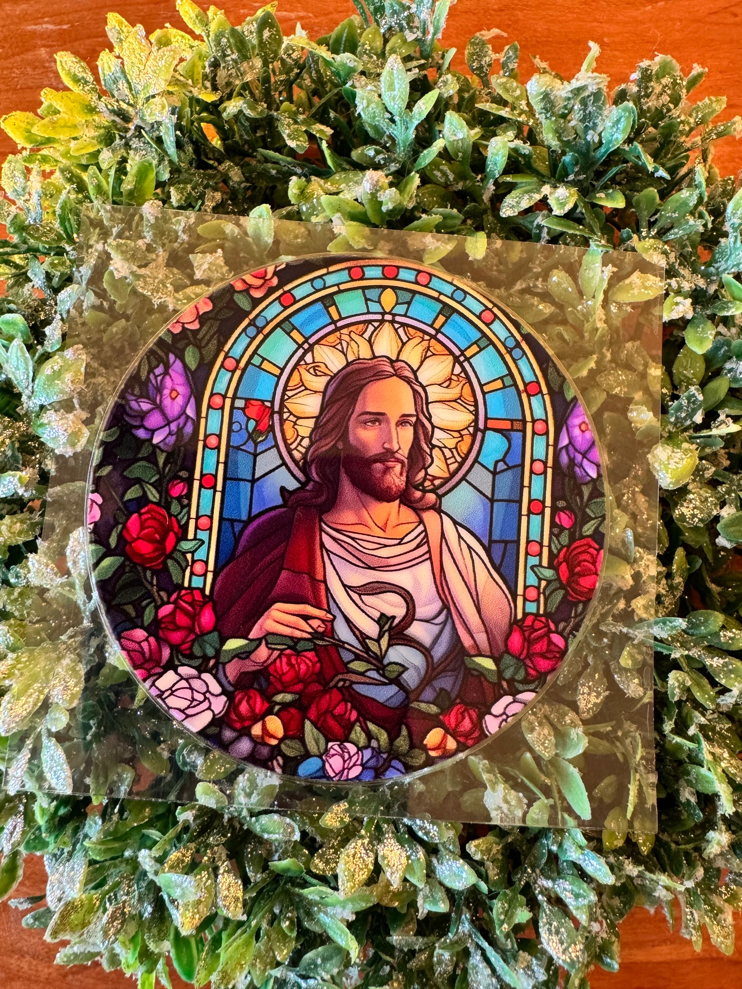 Stained Glass God Circle Decal