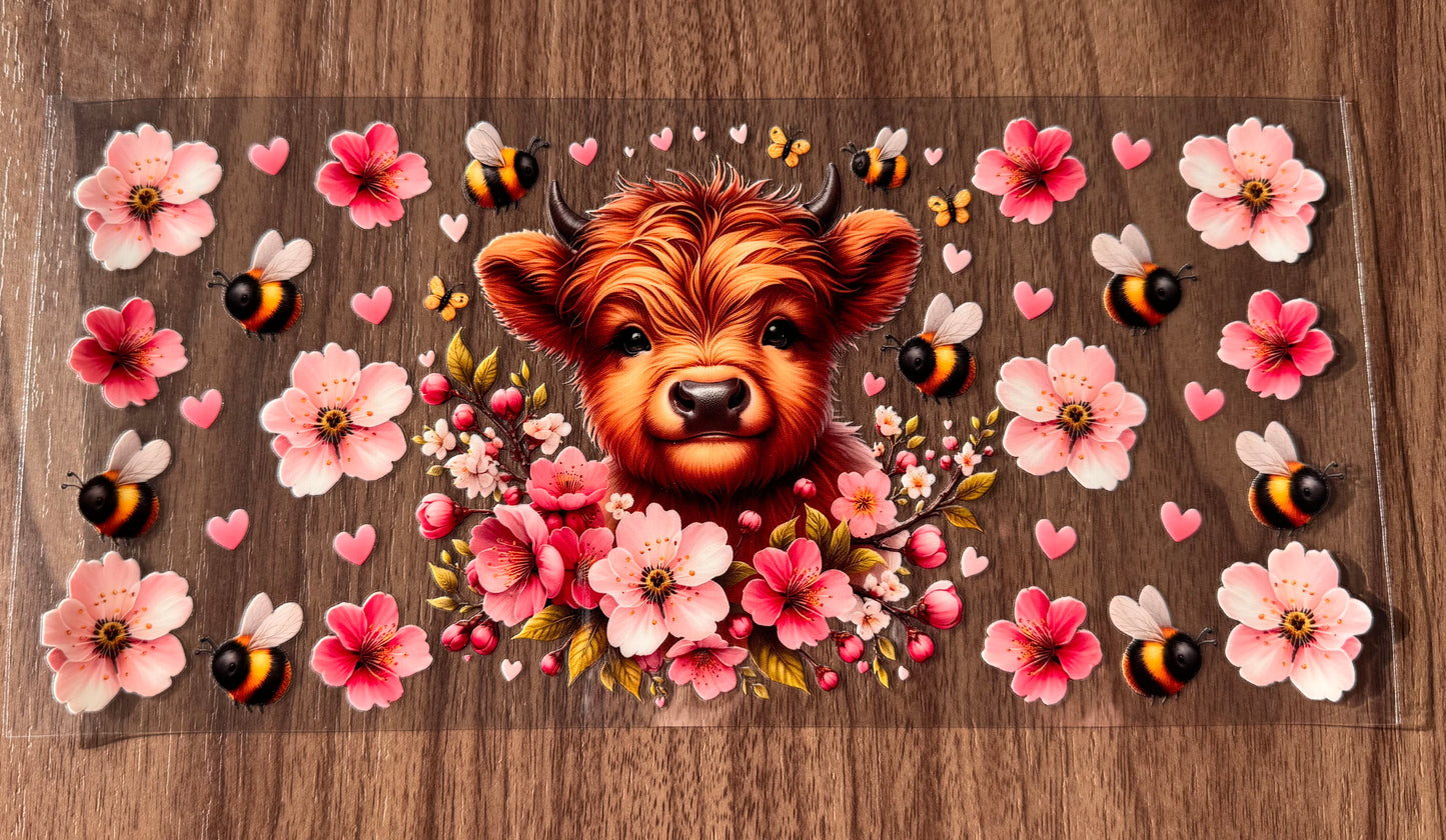 Pink Flowery Cow Cup Wrap