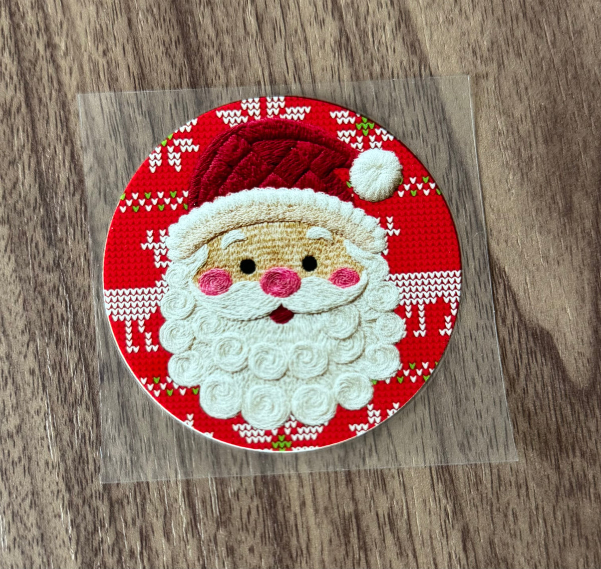 Stitched Santa Circle Decal