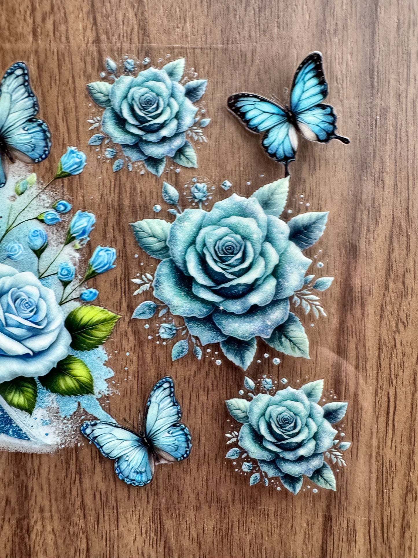 Blue Sparkly Awareness Ribbon Cup Wrap