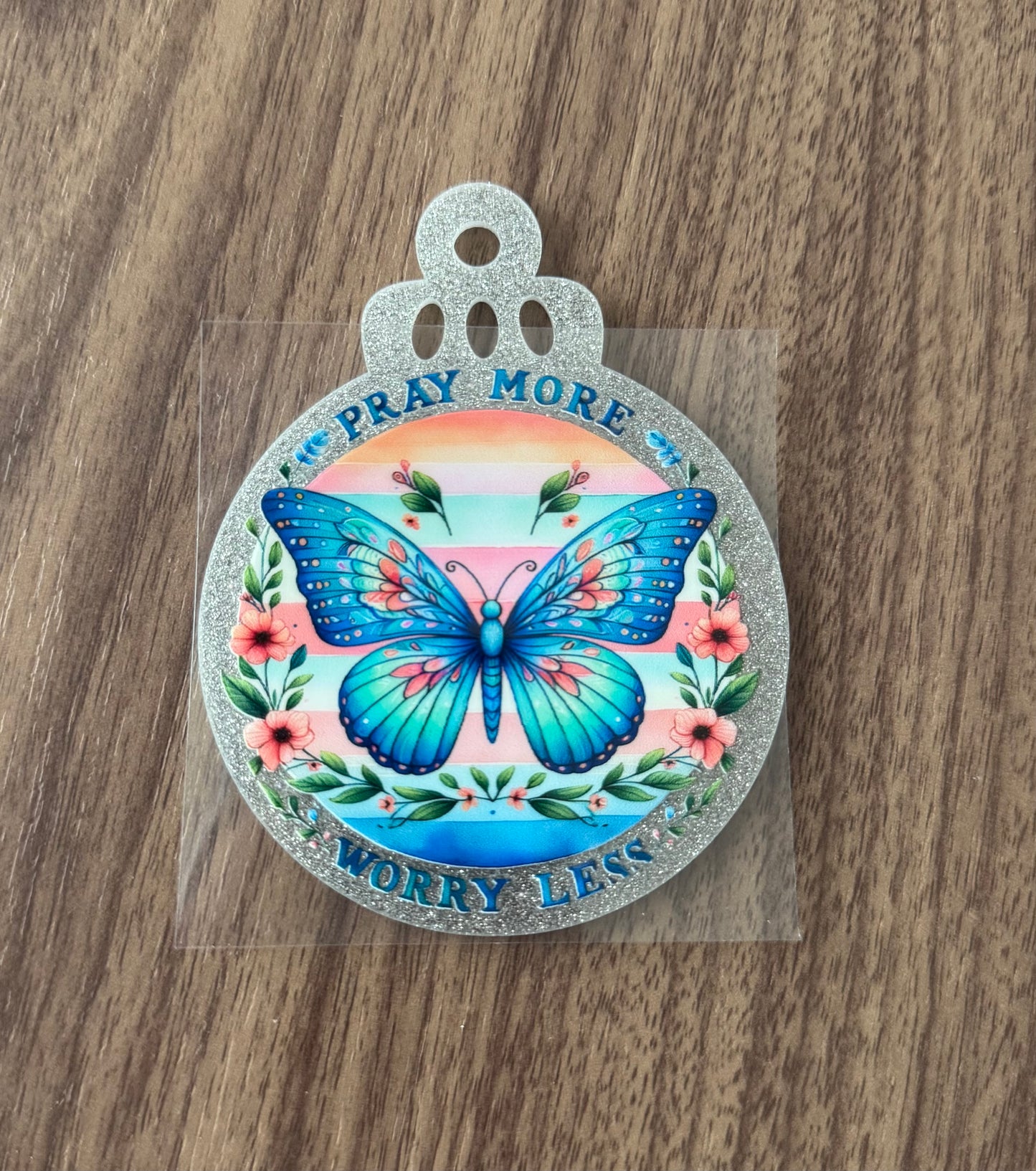 Pray More Worry Less Circle Decal