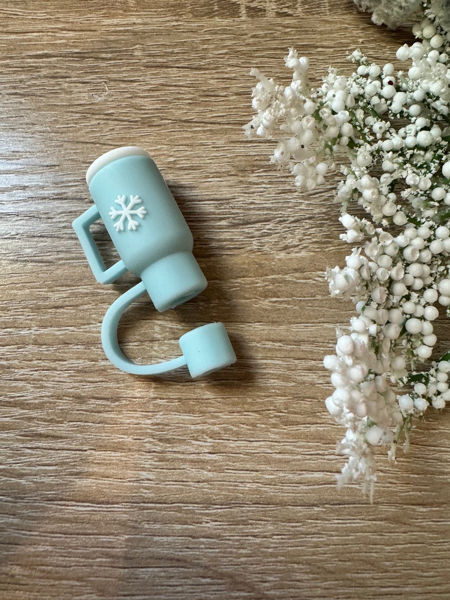 Blue Snowflake Tumbler Straw Topper