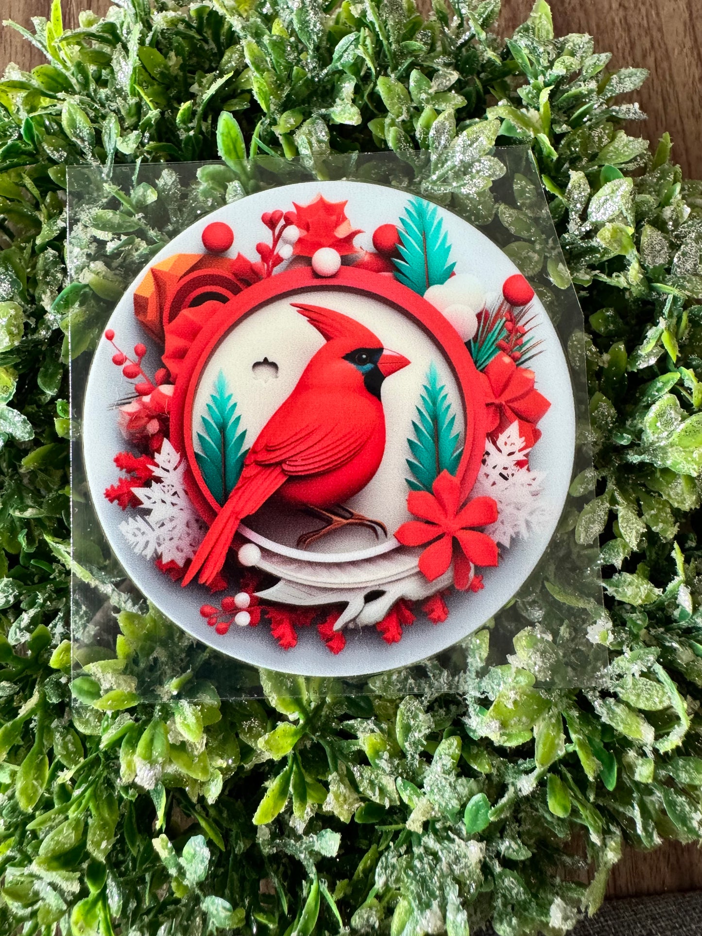 Red Cardinal Circle Decal