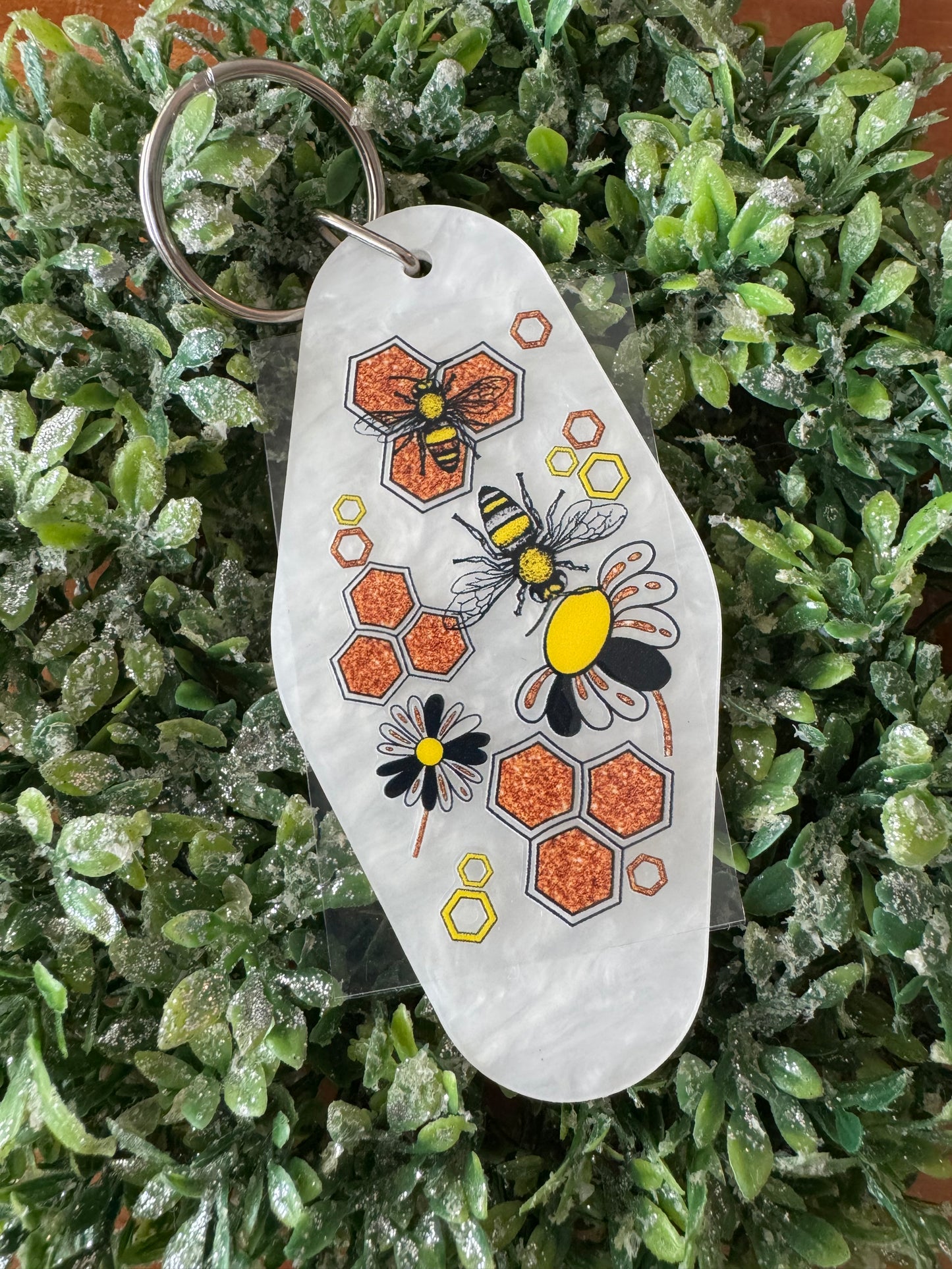 Sparkly Bees Keychain Decal