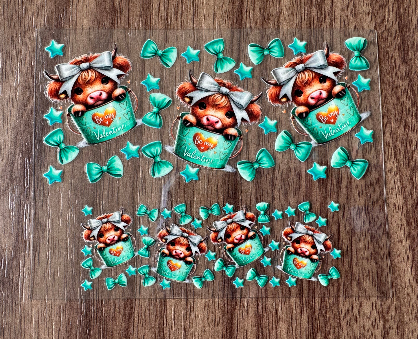 Teal Cows Mini Wrap