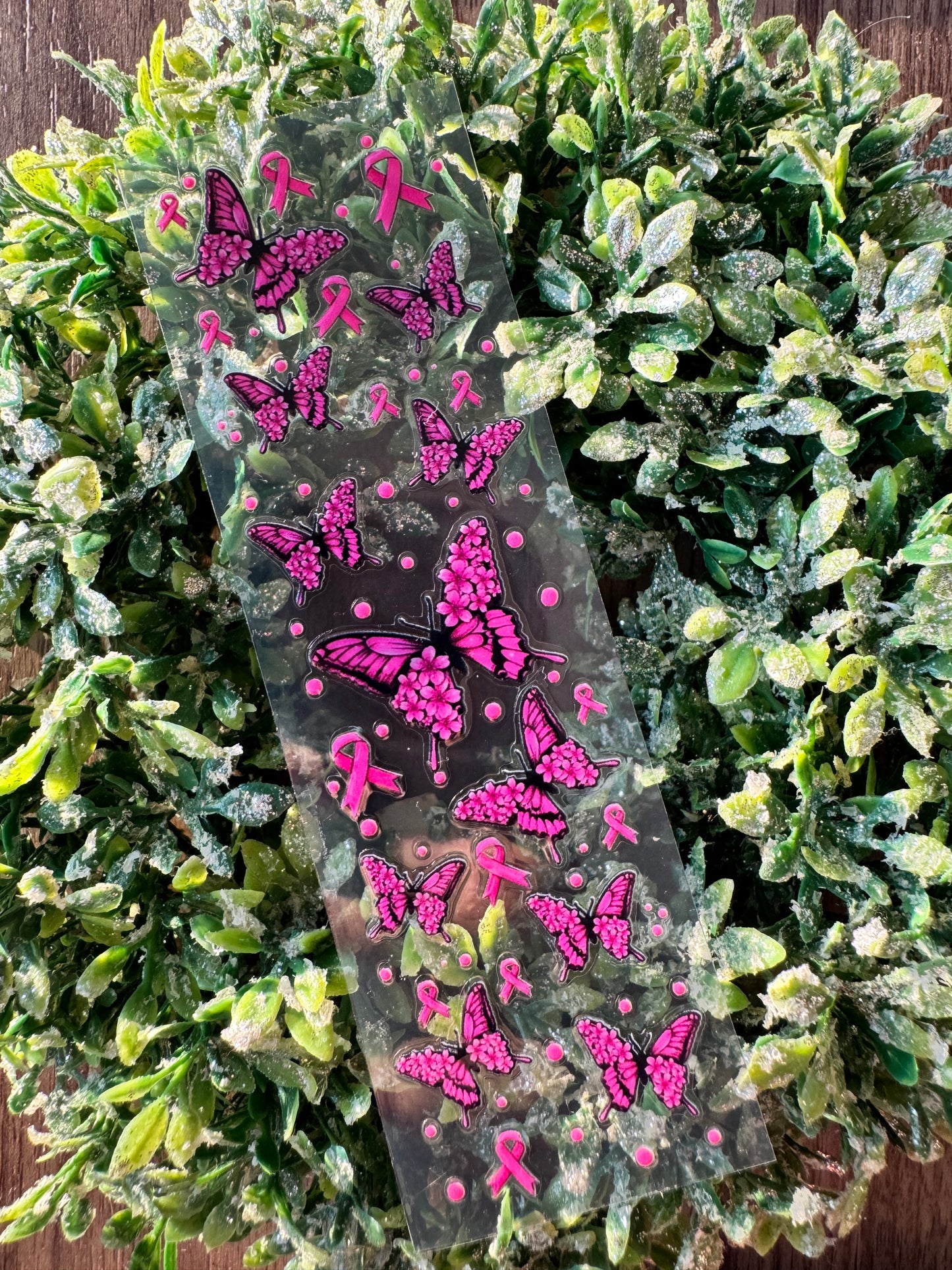 Pink Ribbon Butterfly Pen Wrap