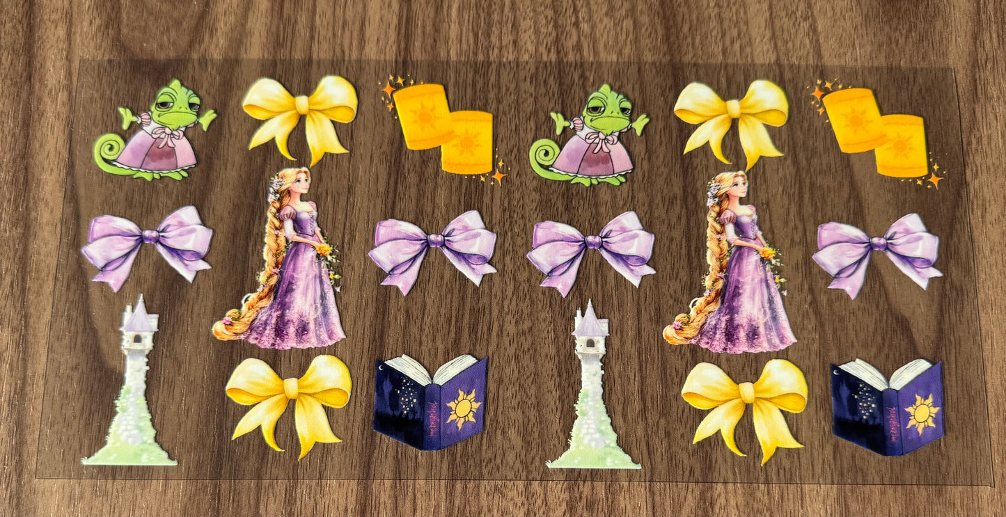 Long Haired Princess & Bows Cup Wrap